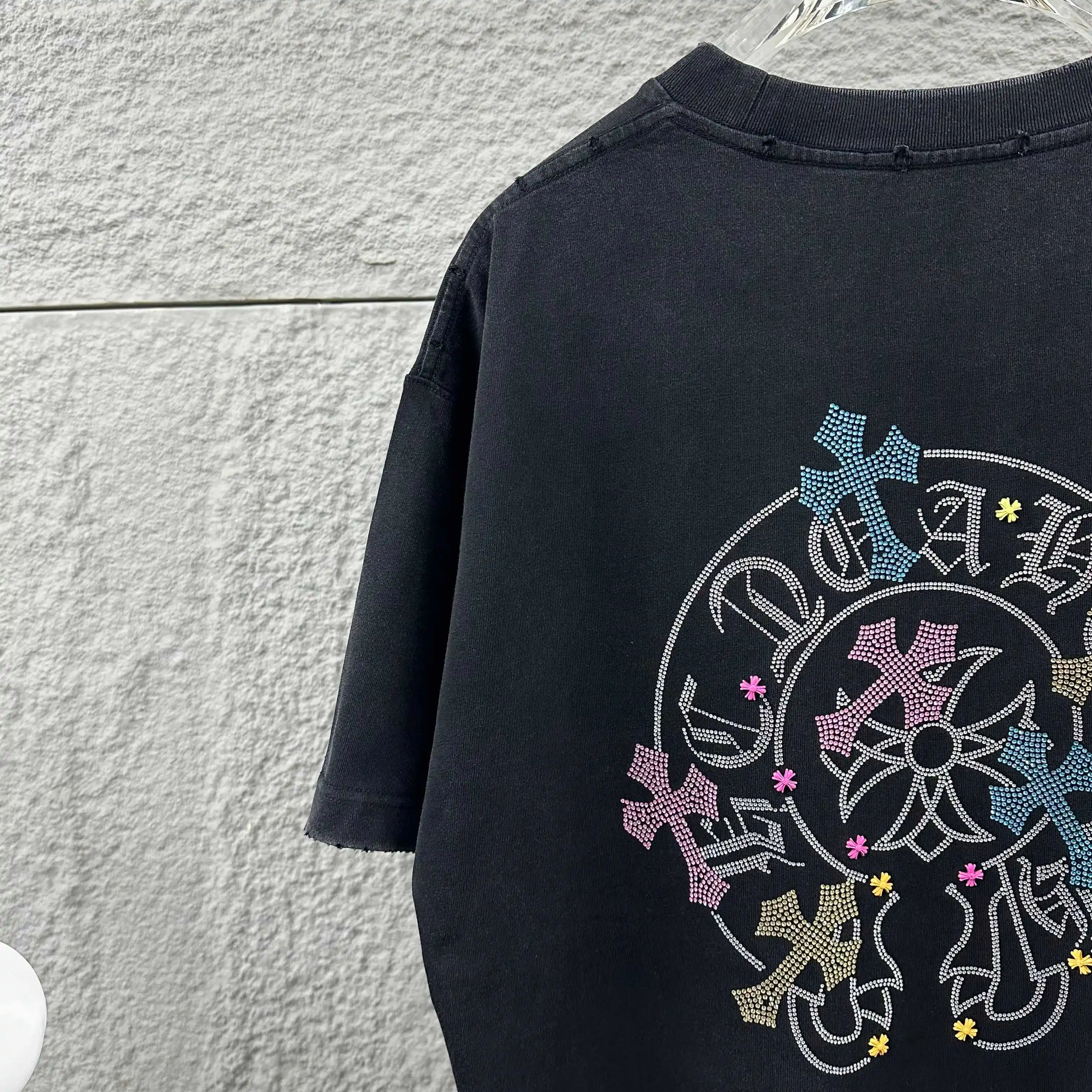 Rhinestone Horseshoe Logo Cotton T-Shirt D15012483 — view 7