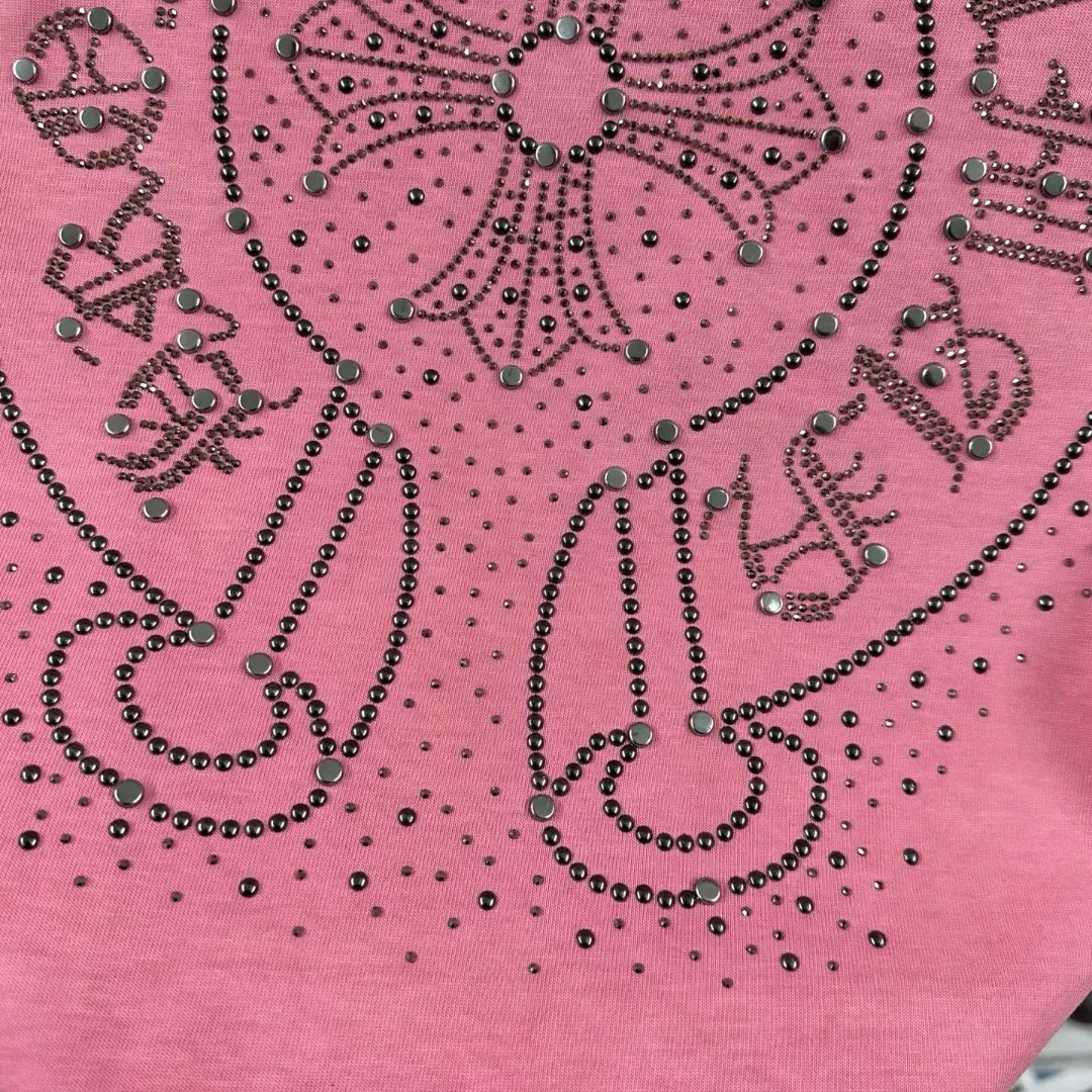 Rhinestone Embellished Distressed Cotton T-Shirt D15019647 — view 7
