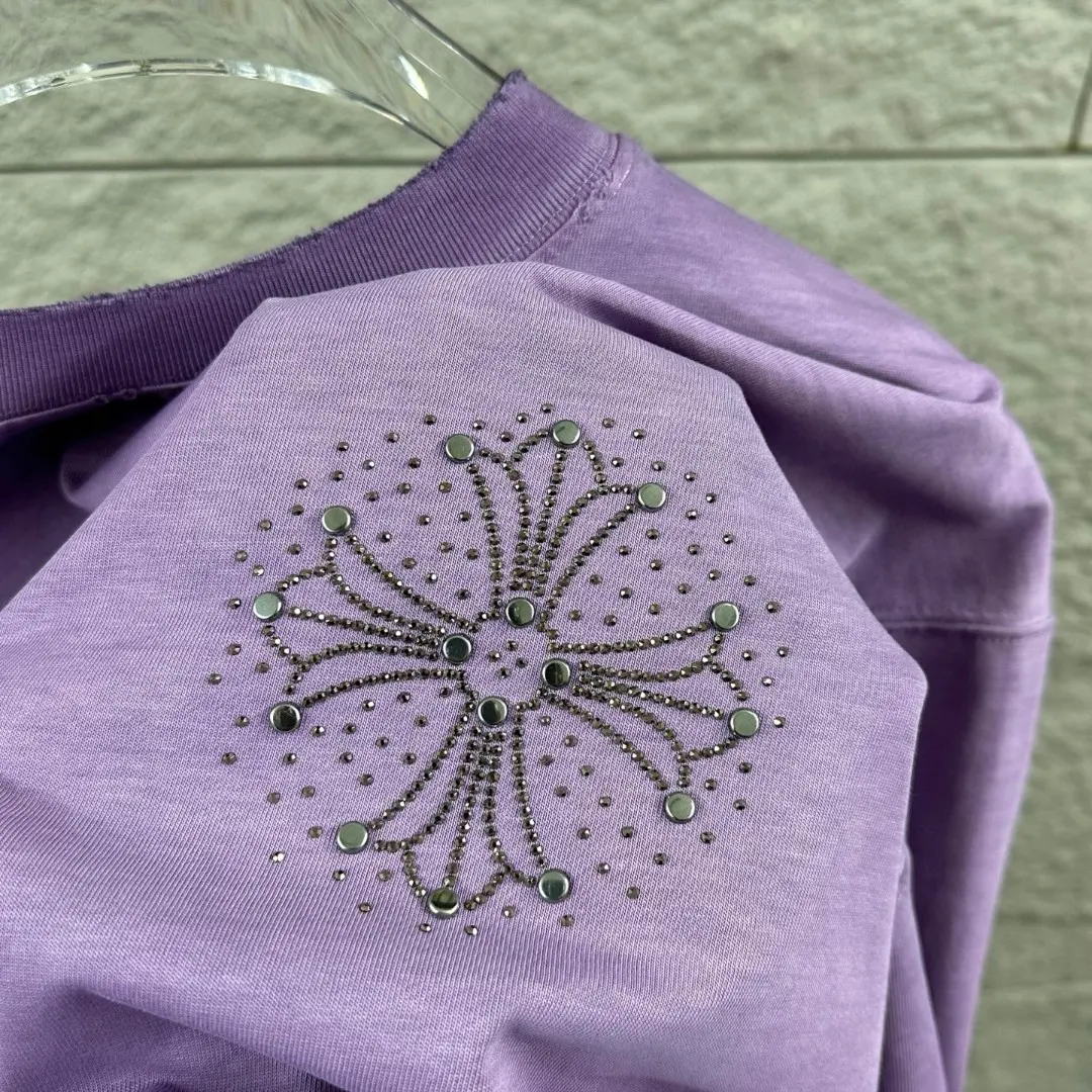 Chrome Hearts Distressed Rhinestone Logo T-Shirt D15019645 — view 3