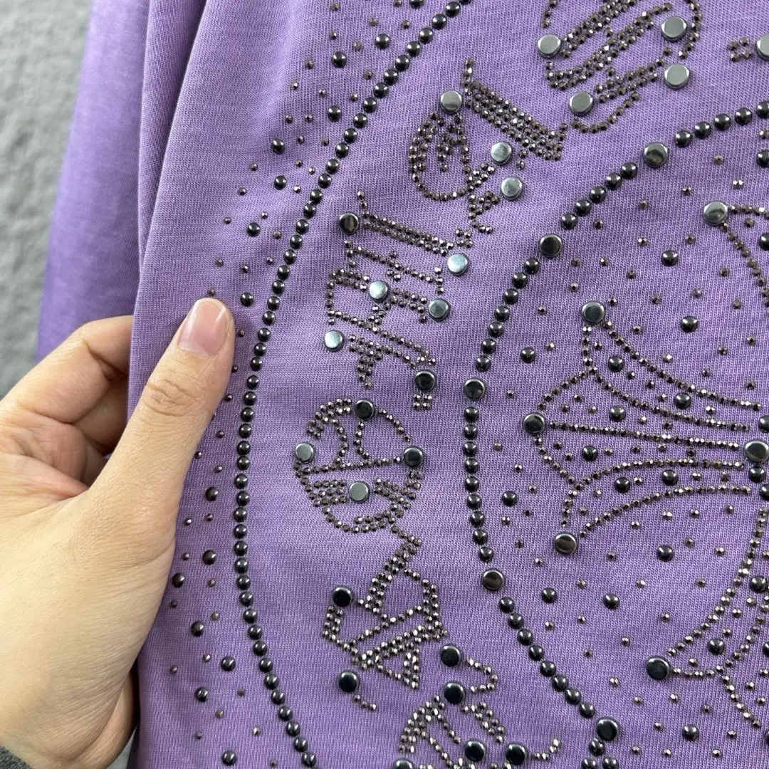 Chrome Hearts Distressed Rhinestone Logo T-Shirt D15019645 — view 4