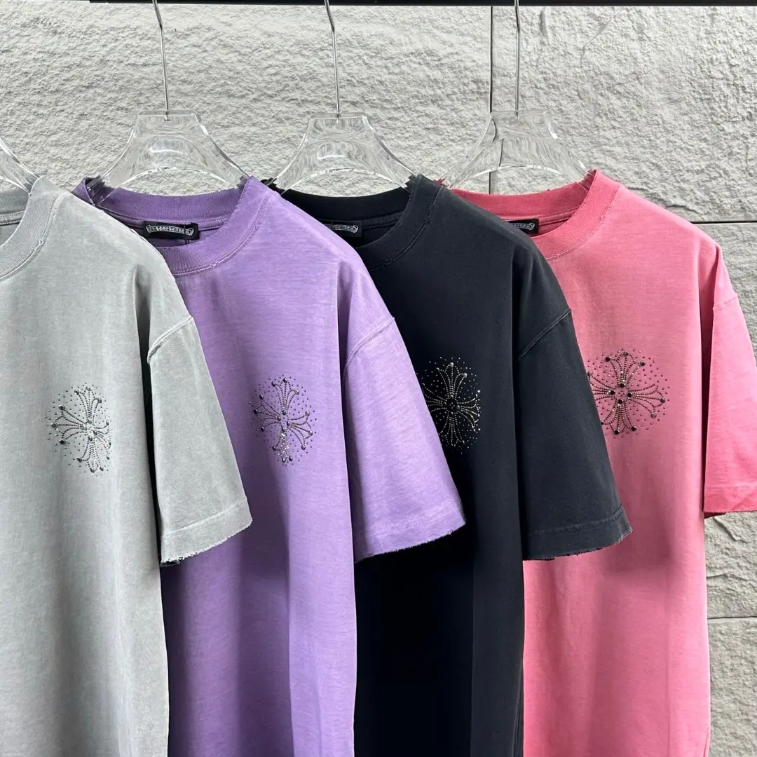 Chrome Hearts Distressed Rhinestone Logo T-Shirt D15019645 — view 9