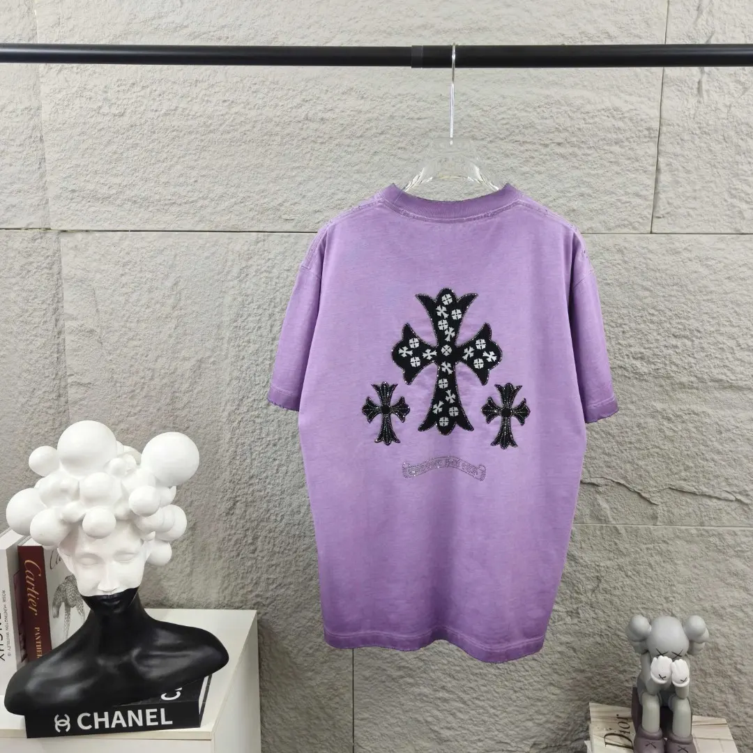 Embellished Distressed Cotton T-Shirt D15019665