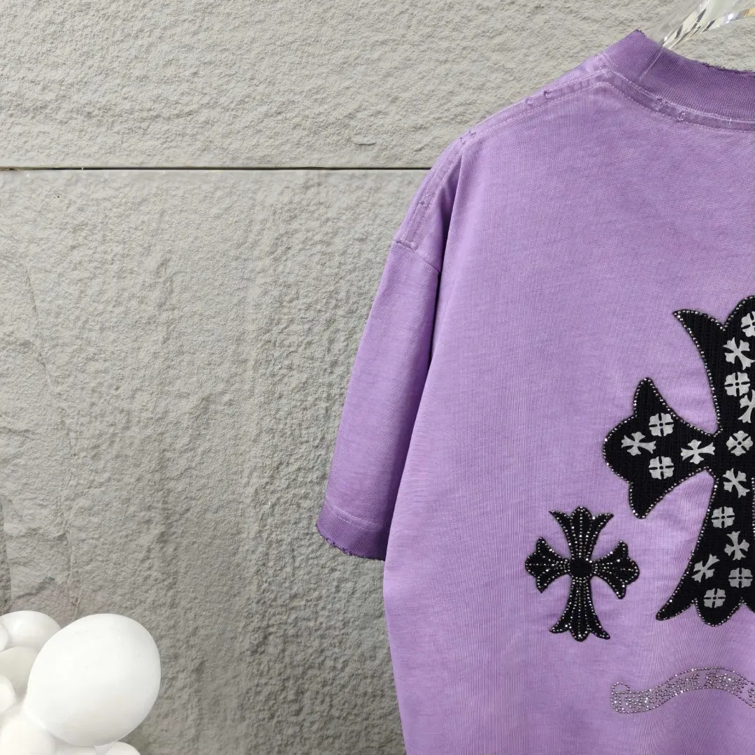 Embellished Distressed Cotton T-Shirt D15019665 — view 3