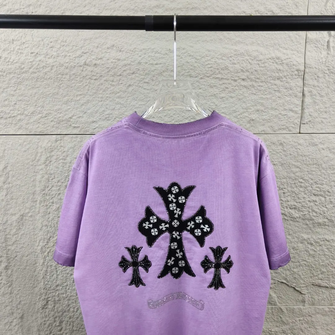 Embellished Distressed Cotton T-Shirt D15019665 — view 7