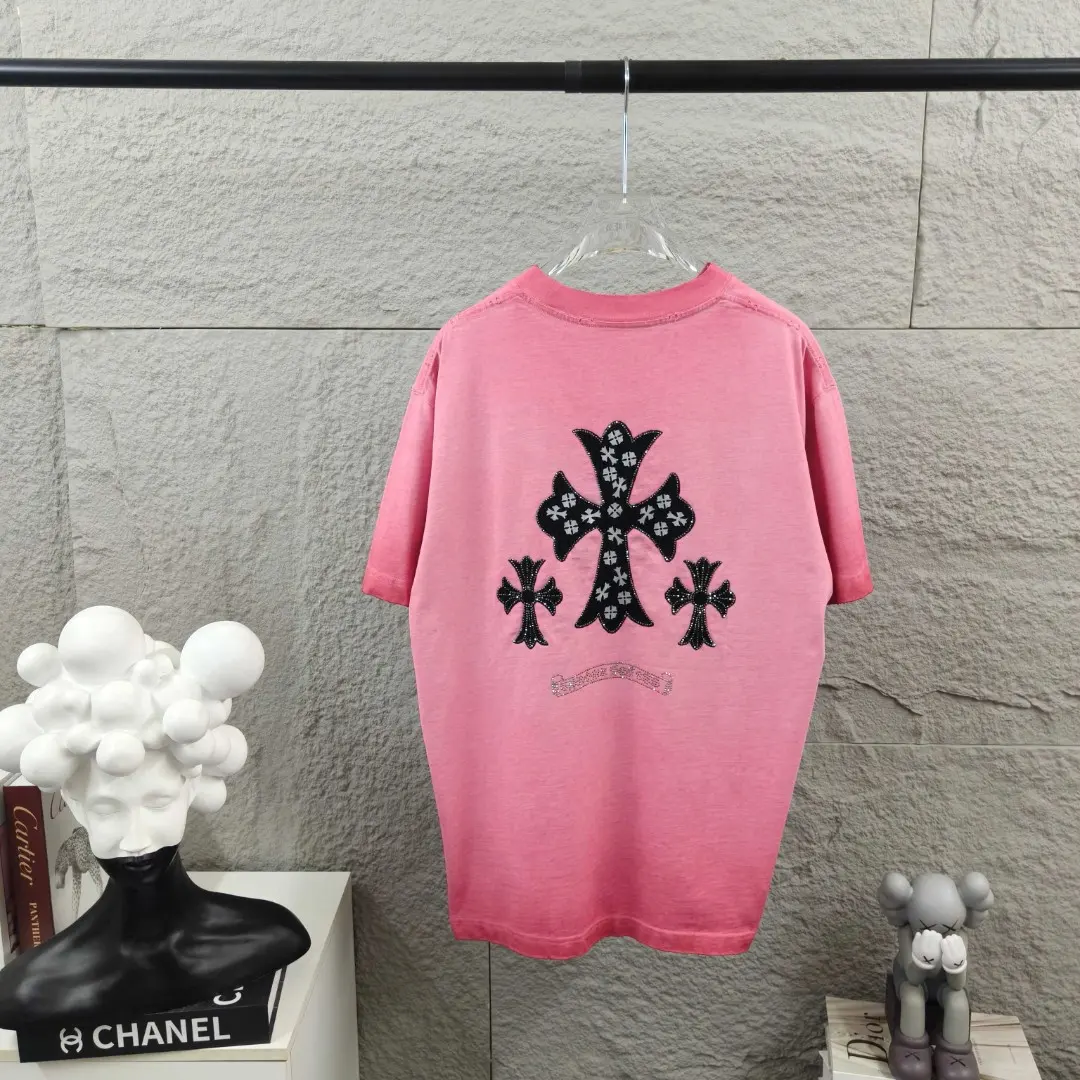 Embellished Distressed Cotton T-Shirt D15019666