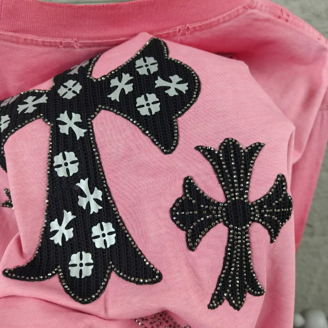 Embellished Distressed Cotton T-Shirt D15019666 — view 4