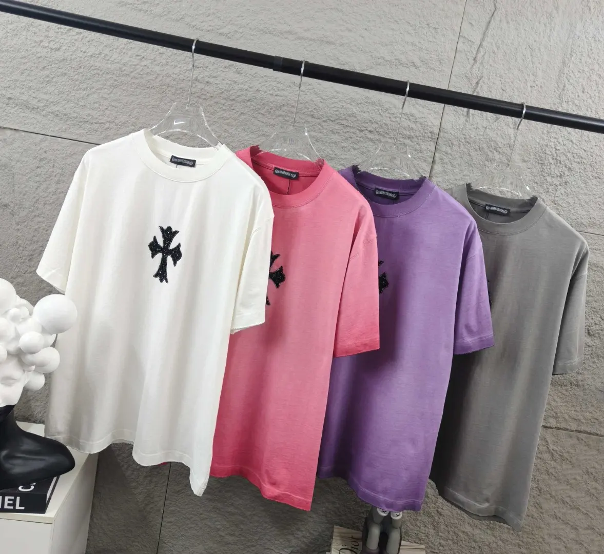 Embellished Distressed Cotton T-Shirt D15019666 — view 10
