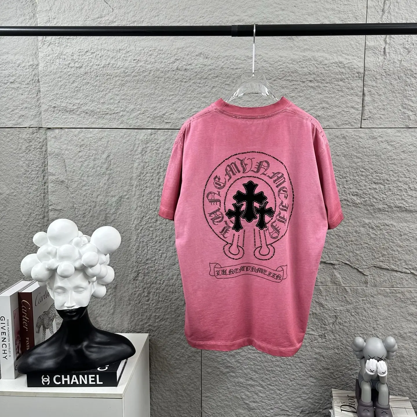 Chrome Hearts Distressed Rhinestone Logo T-Shirt D15019731