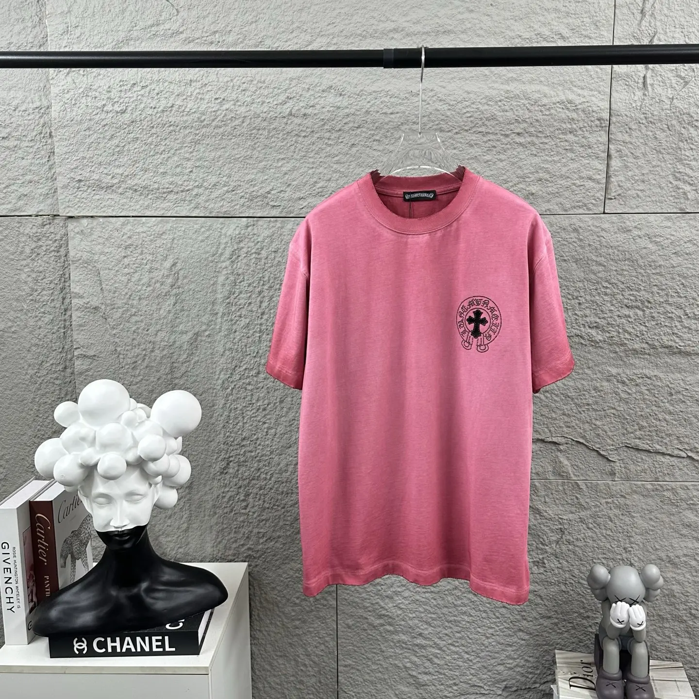 Chrome Hearts Distressed Rhinestone Logo T-Shirt D15019731 — view 2