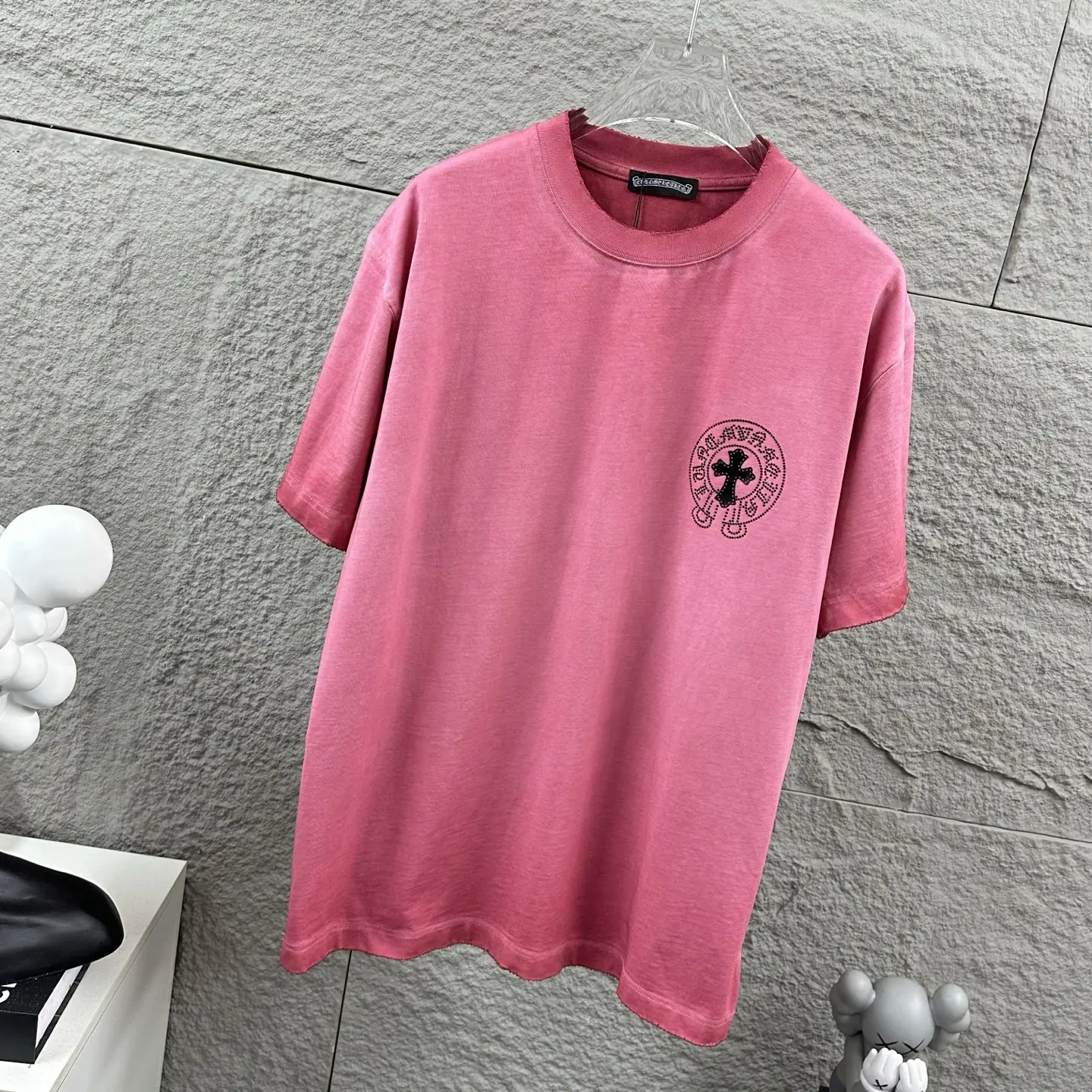Chrome Hearts Distressed Rhinestone Logo T-Shirt D15019731 — view 10
