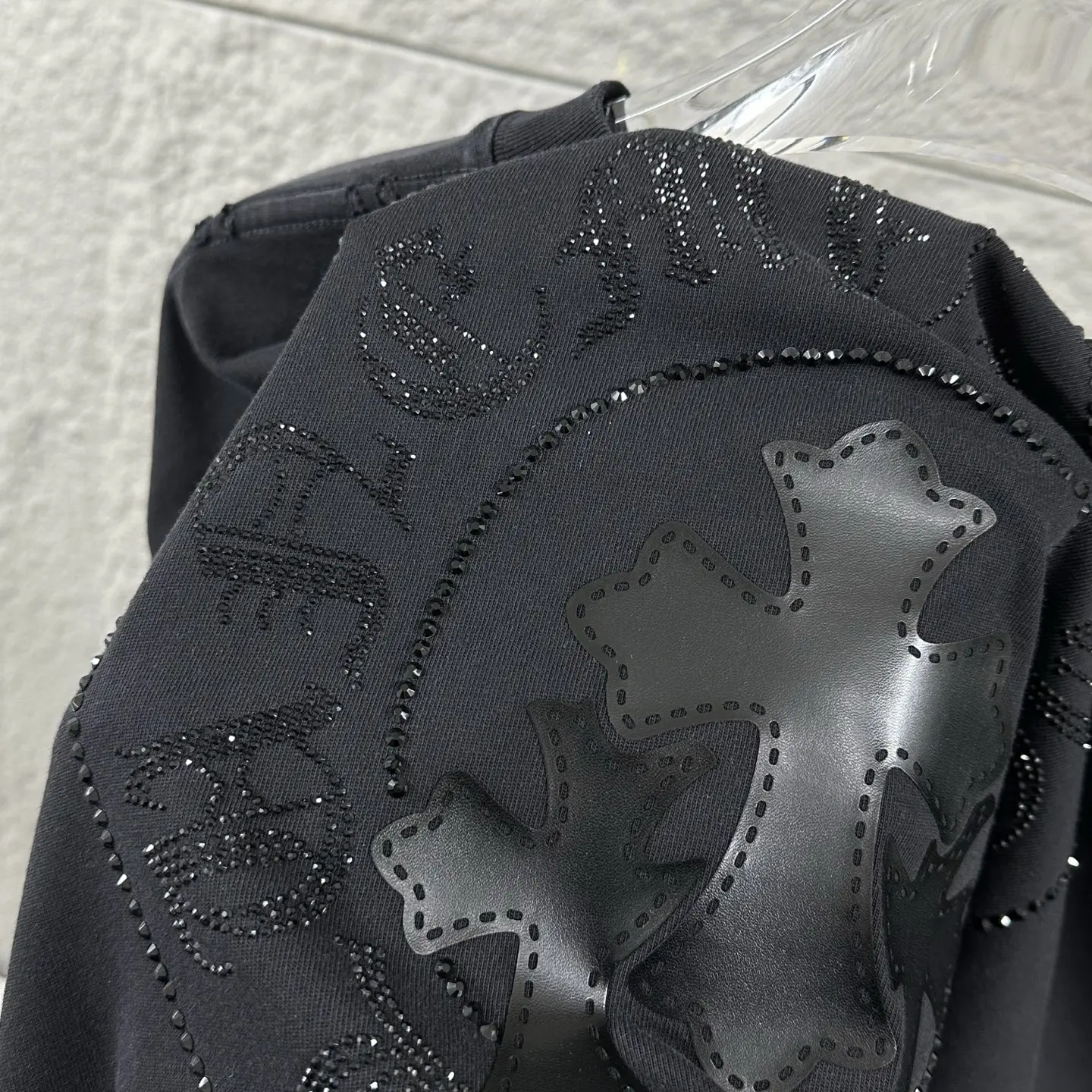 Chrome Hearts Distressed Rhinestone Logo T-Shirt D15019733 — view 3