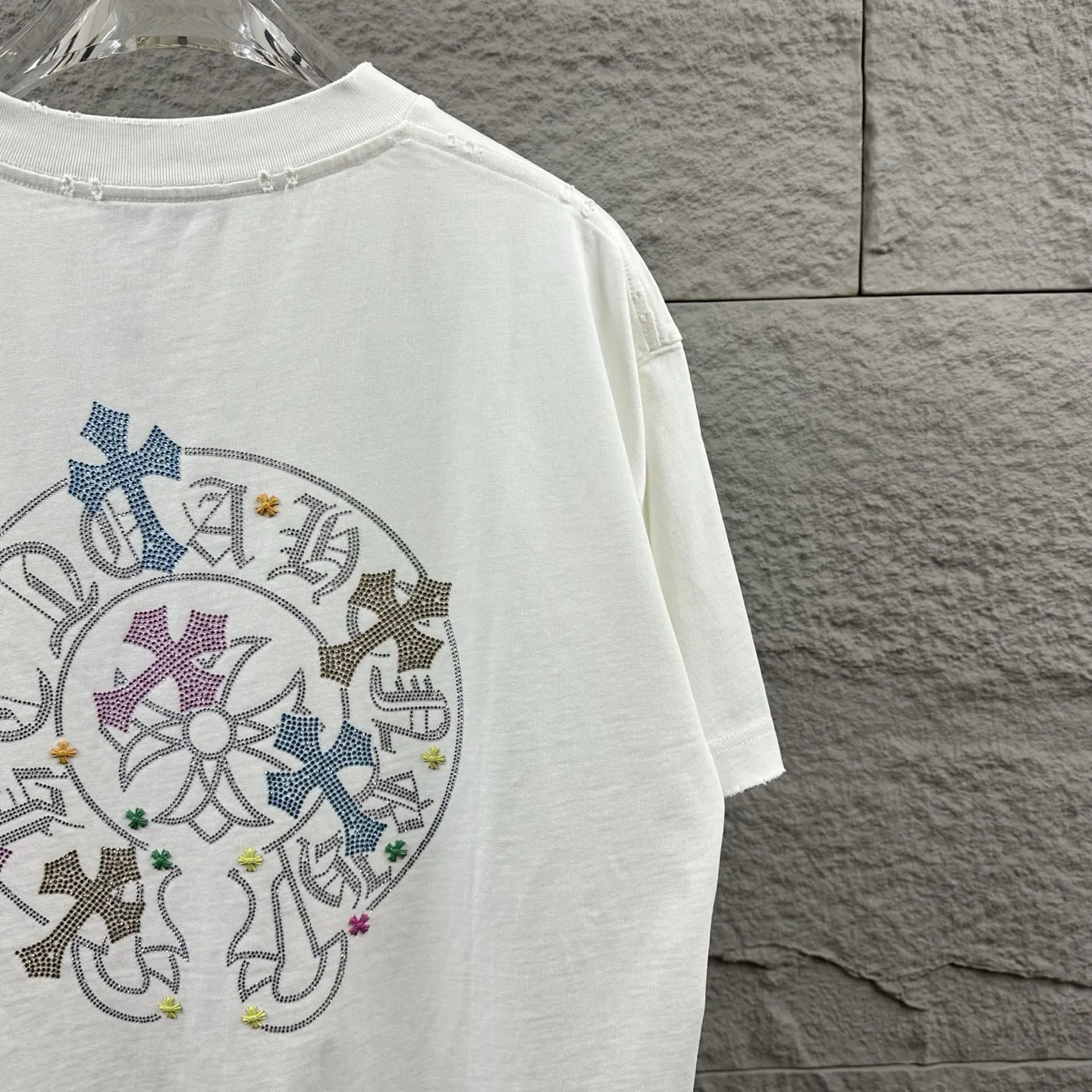 Chrome Hearts Rhinestone Cross Distressed T-Shirt D15019734 — view 8
