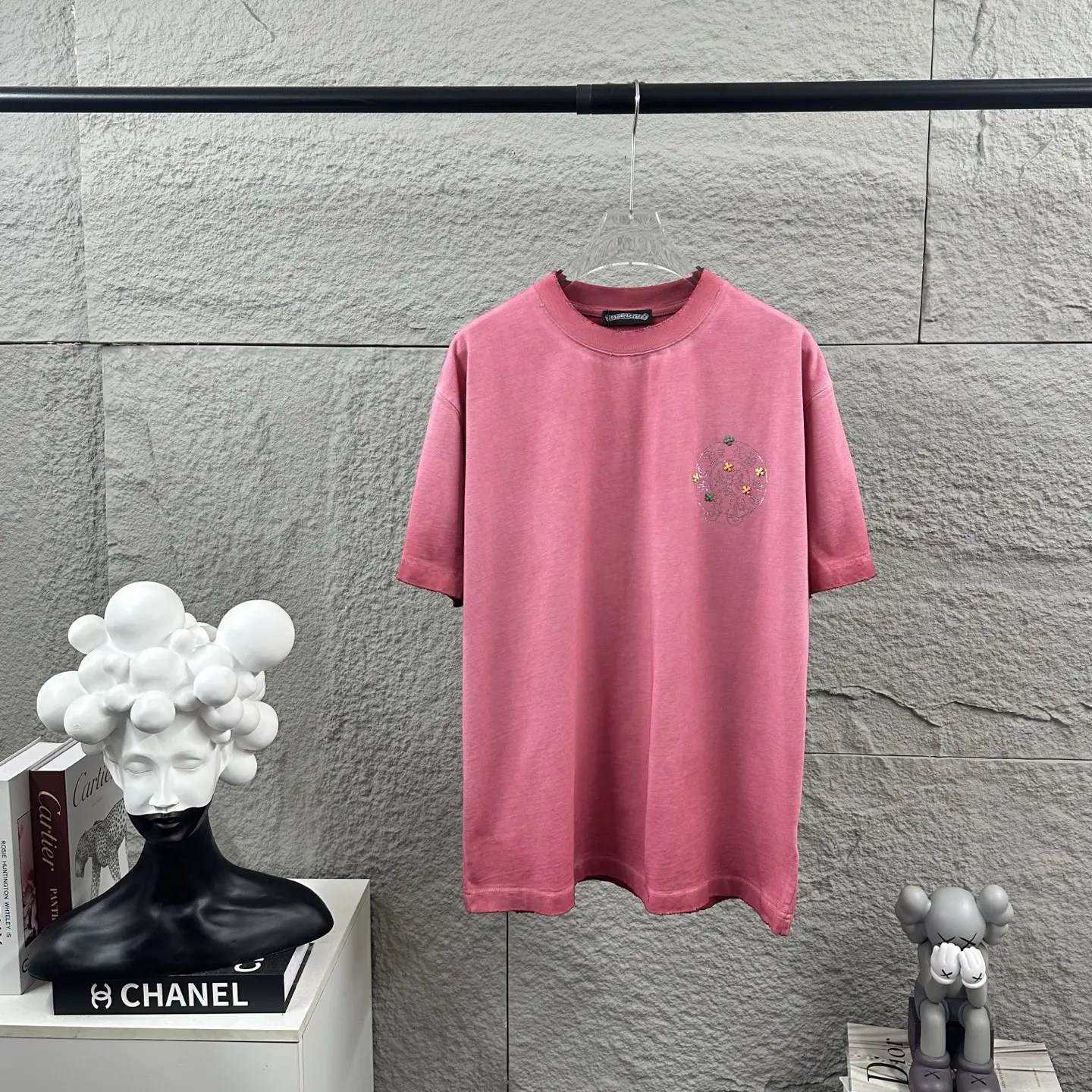 Chrome Hearts Distressed Rhinestone Cross T-Shirt D15019736 — view 2