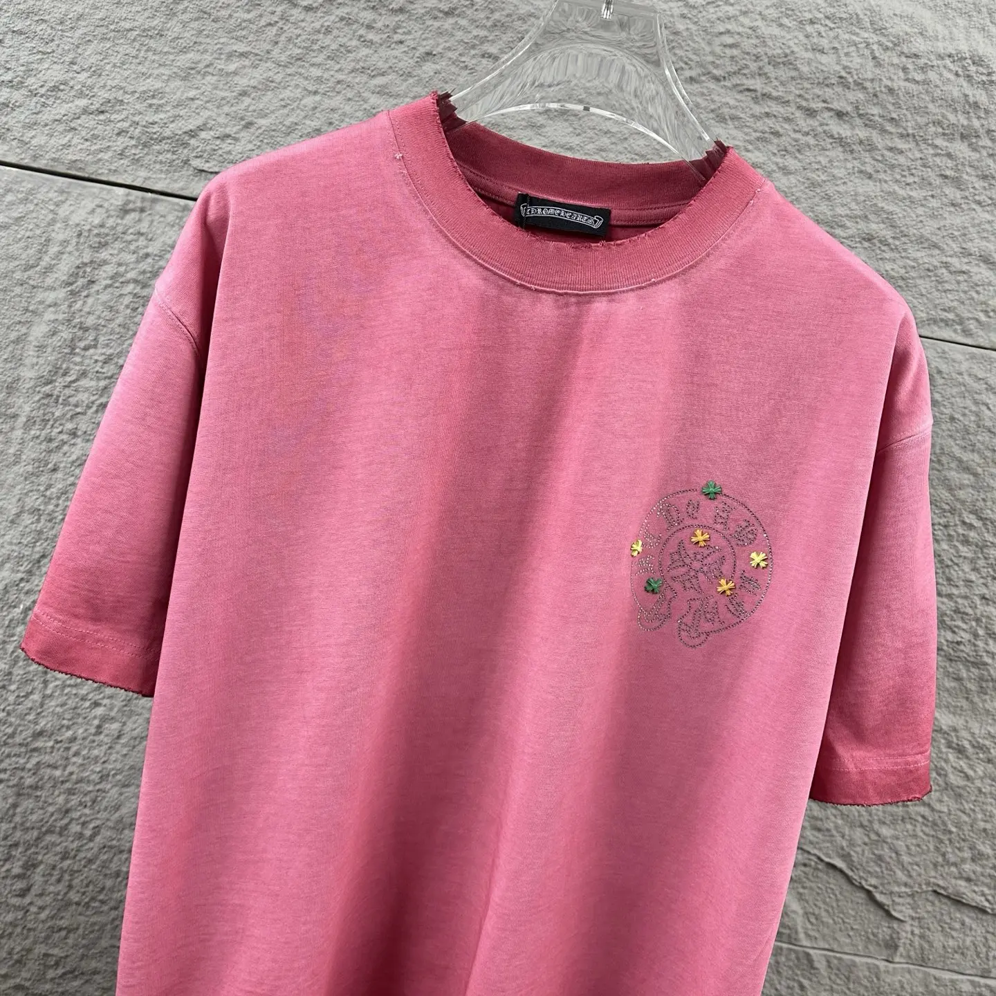 Chrome Hearts Distressed Rhinestone Cross T-Shirt D15019736 — view 4