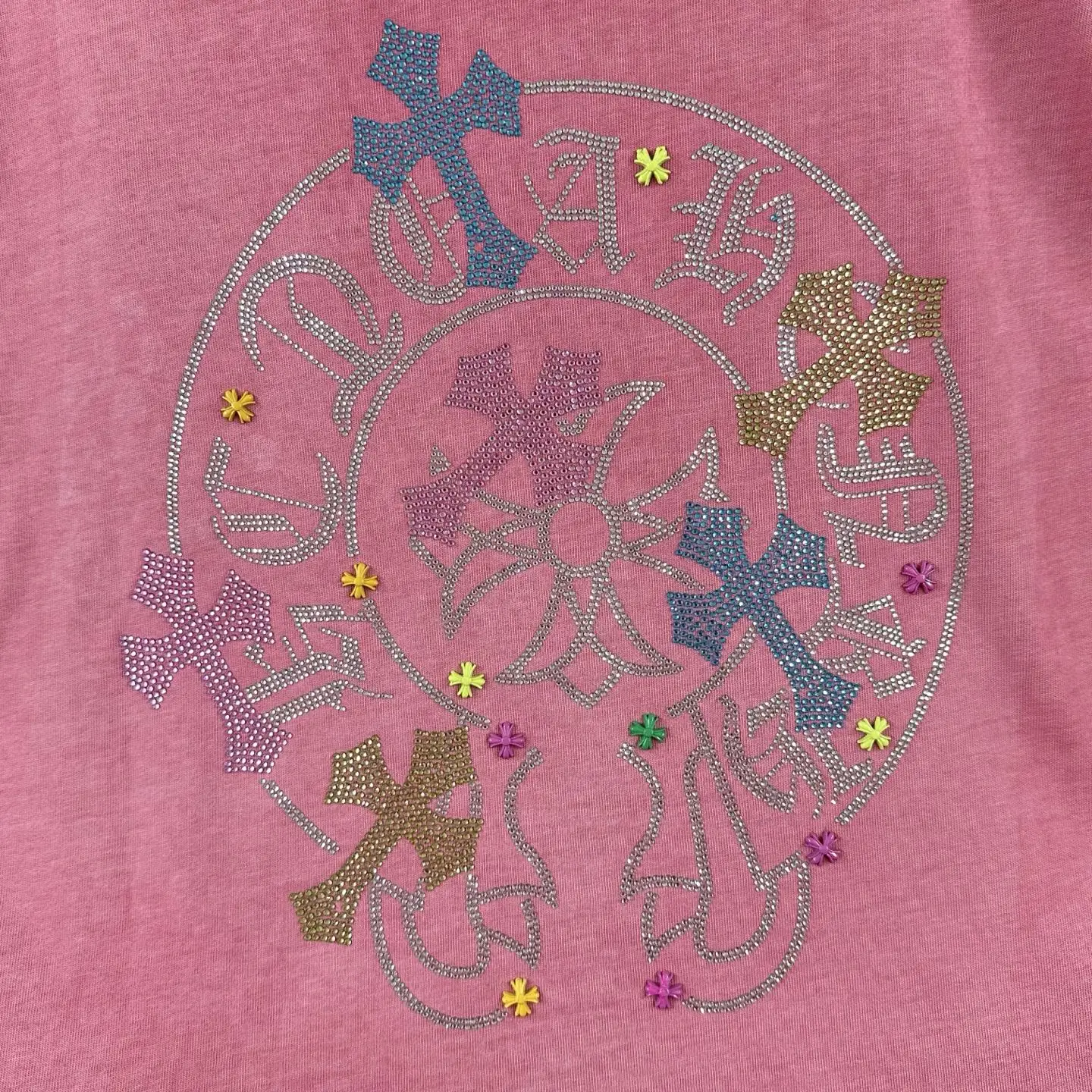 Chrome Hearts Distressed Rhinestone Cross T-Shirt D15019736 — view 7