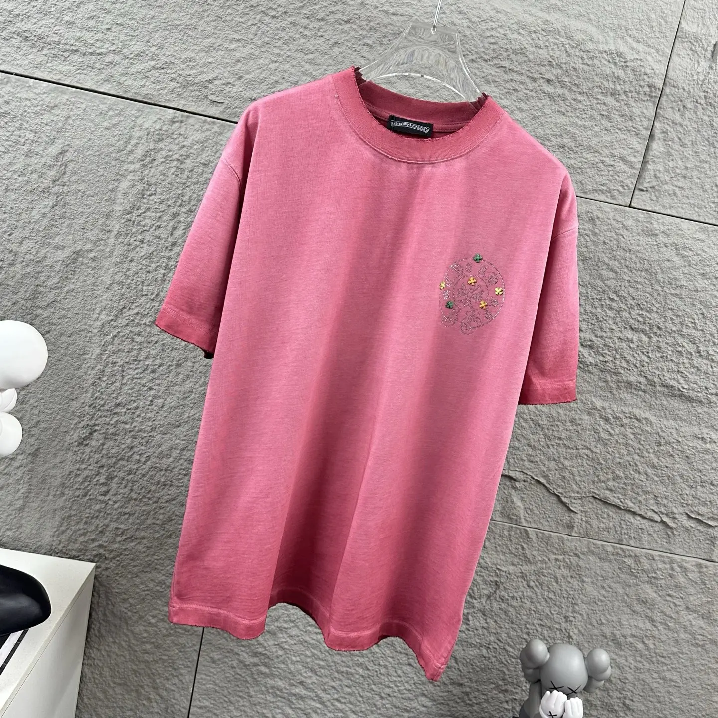 Chrome Hearts Distressed Rhinestone Cross T-Shirt D15019736 — view 8