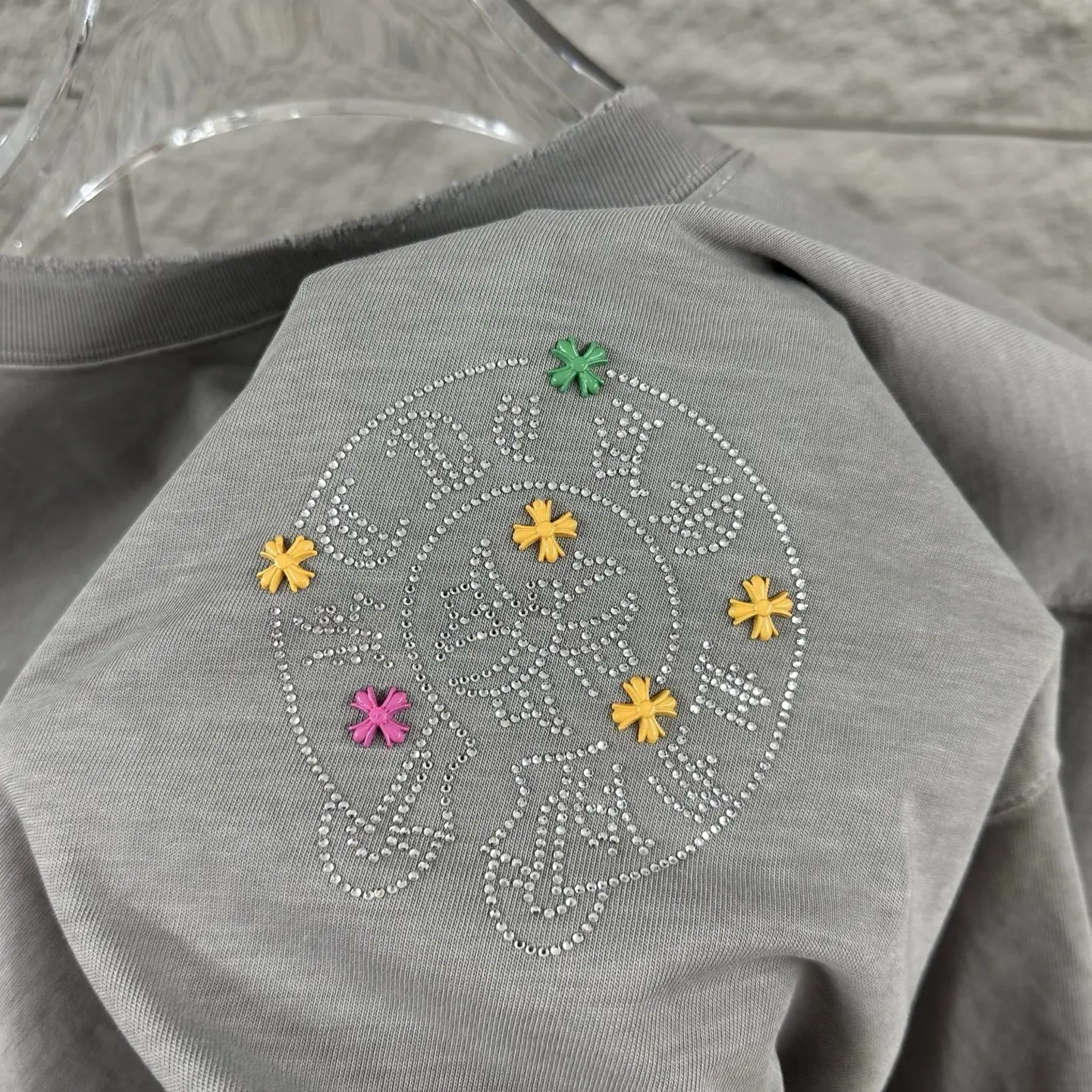 Chrome Hearts Rhinestone Cross Distressed T-Shirt D15019737 — view 3