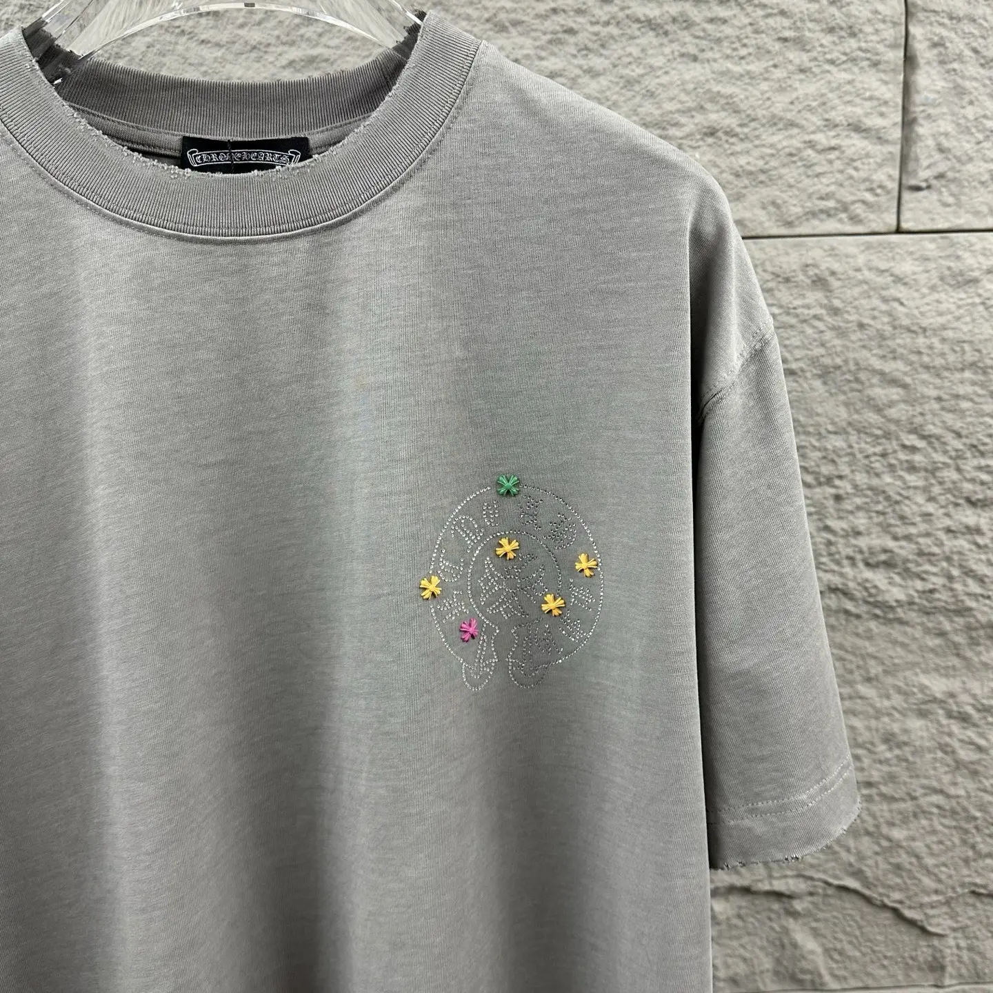 Chrome Hearts Rhinestone Cross Distressed T-Shirt D15019737 — view 7