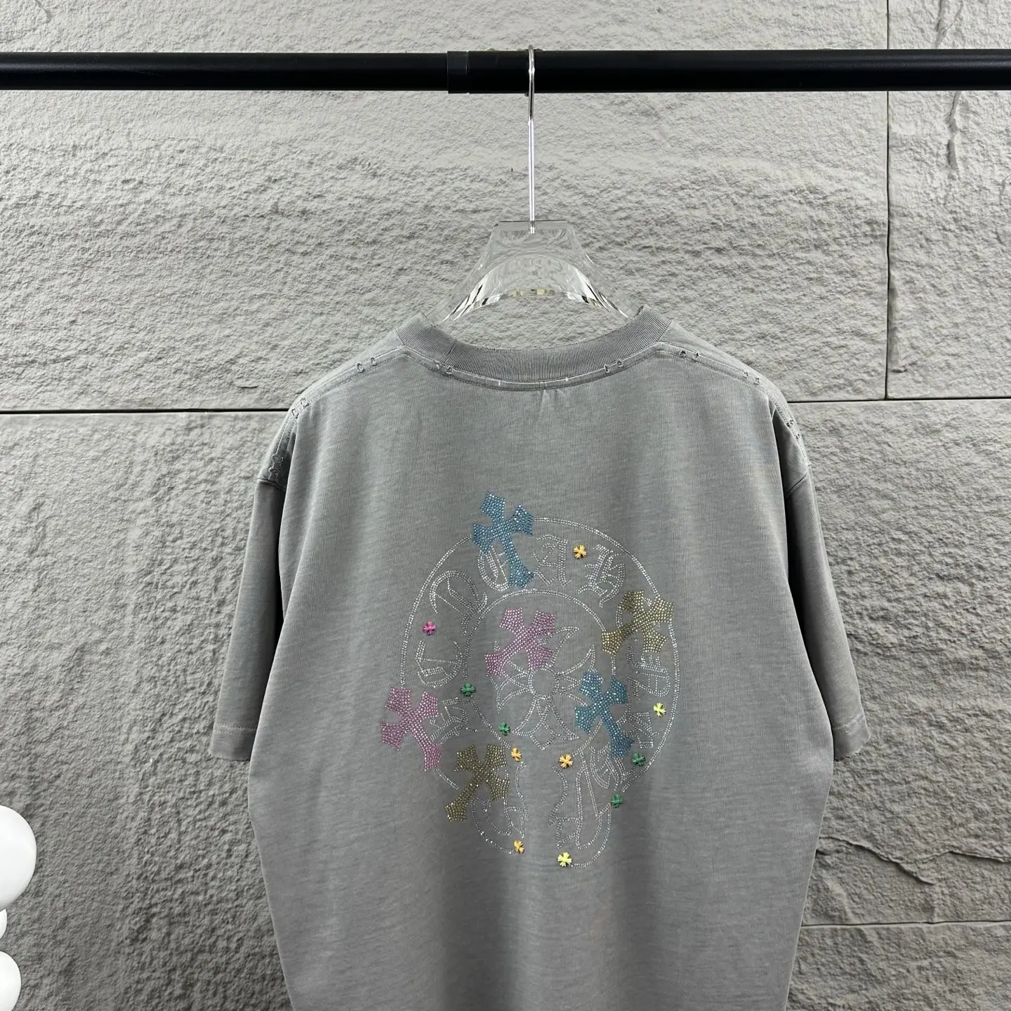 Chrome Hearts Rhinestone Cross Distressed T-Shirt D15019737 — view 8