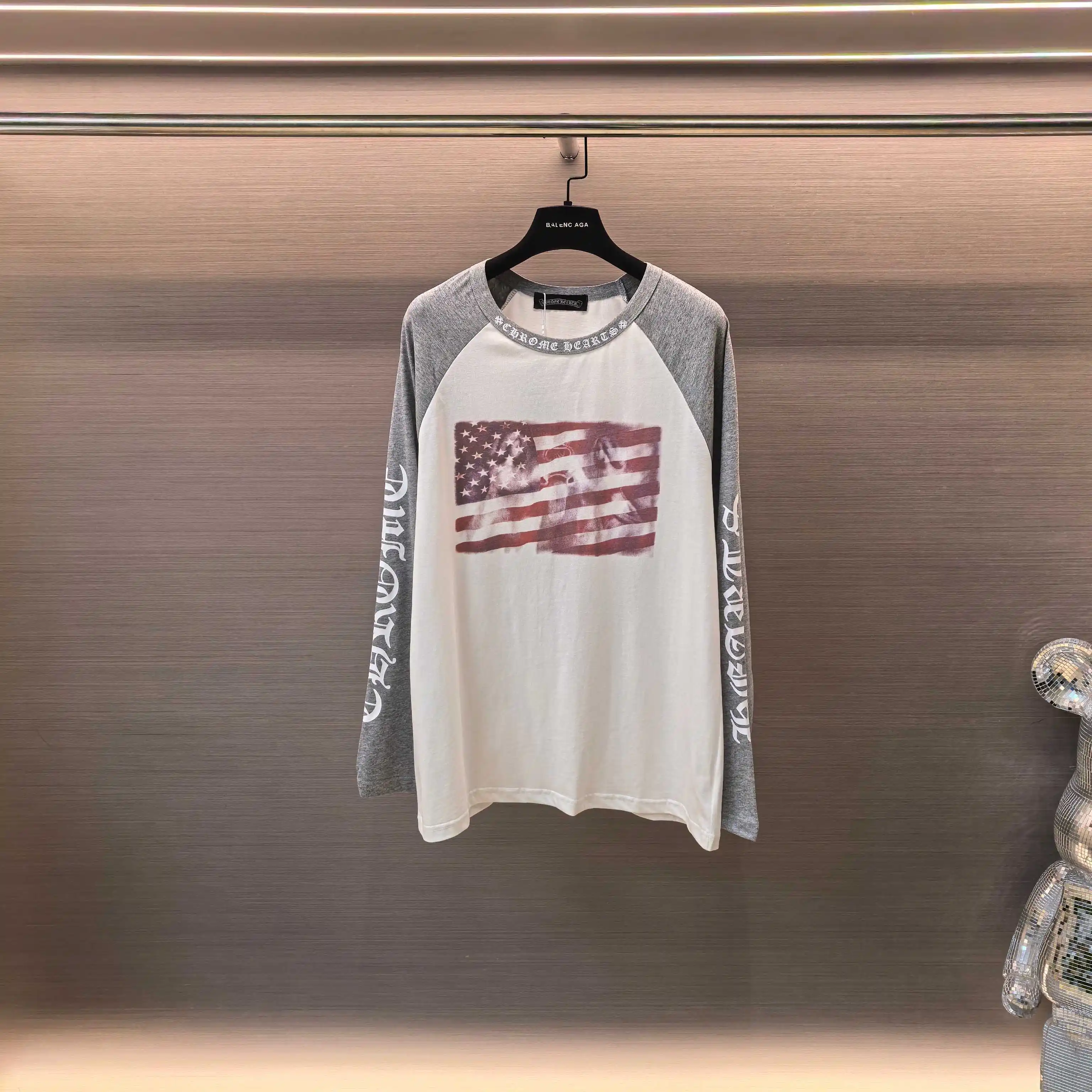 Chrome Hearts American Flag Raglan Long-Sleeve T-Shirt D15523765