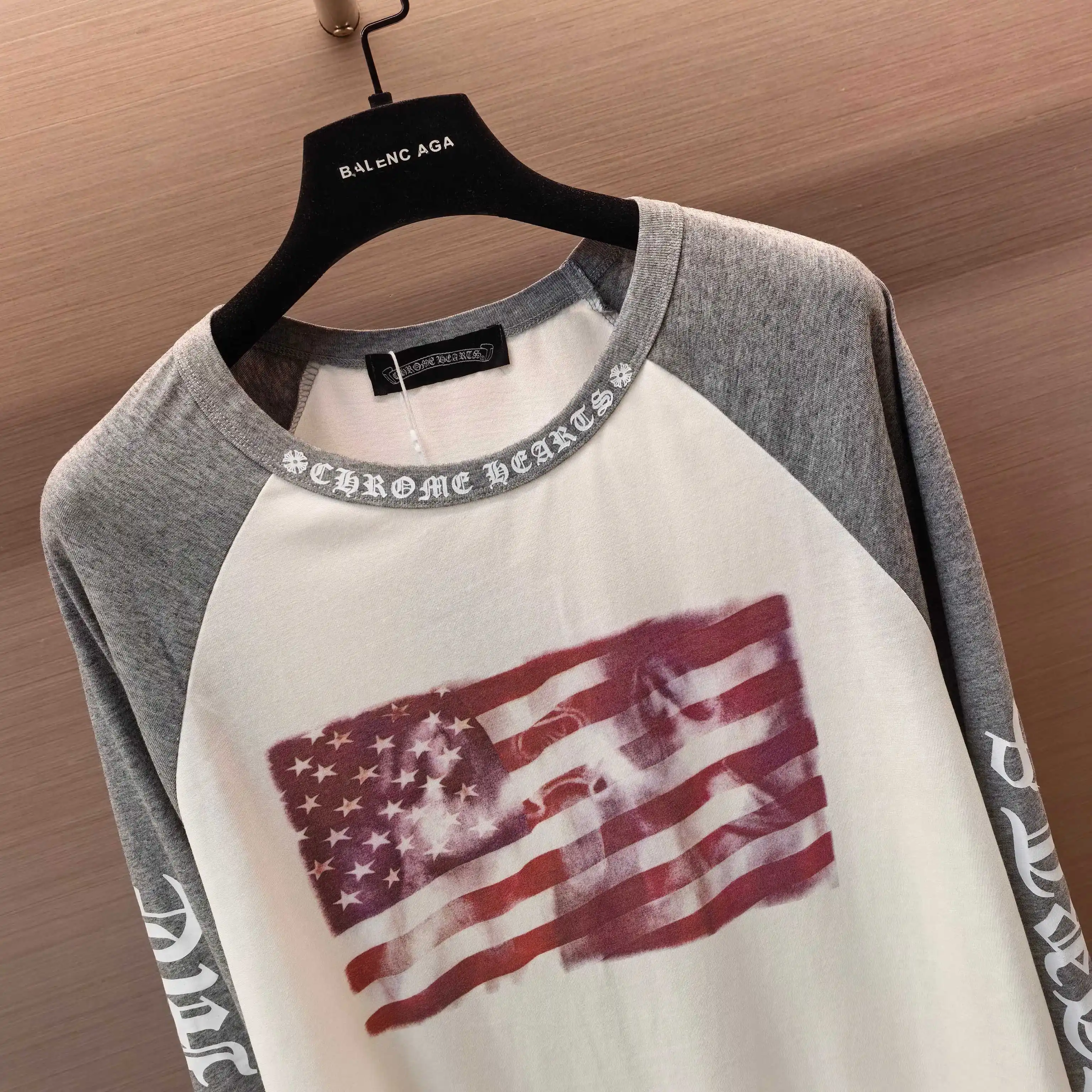 Chrome Hearts American Flag Raglan Long-Sleeve T-Shirt D15523765 — view 3