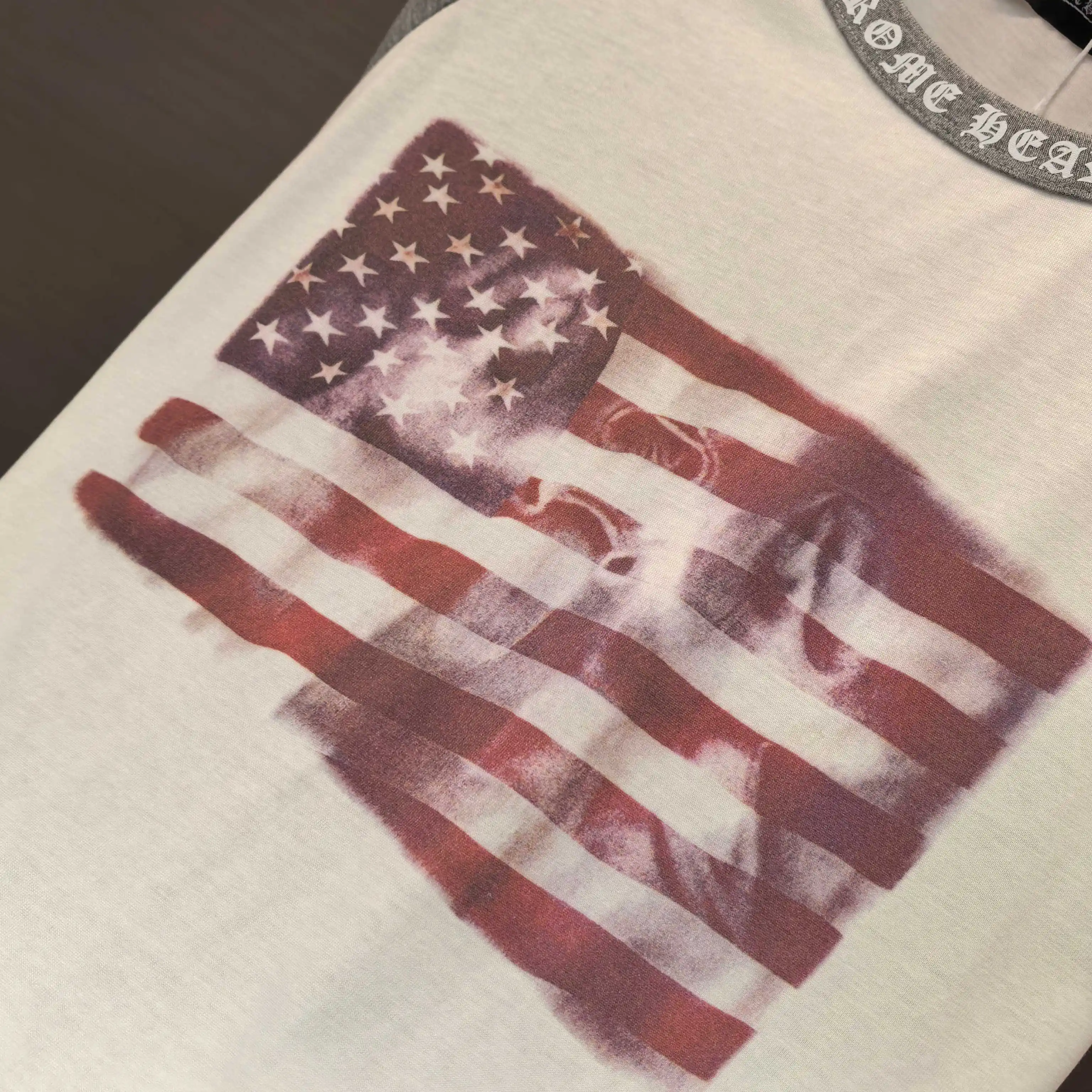 Chrome Hearts American Flag Raglan Long-Sleeve T-Shirt D15523765 — view 5