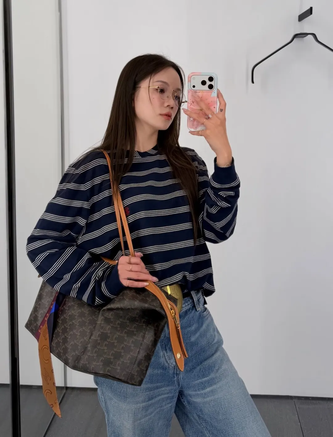 Logo-Embroidered Striped Long-Sleeve T-Shirt D15523691 — view 4