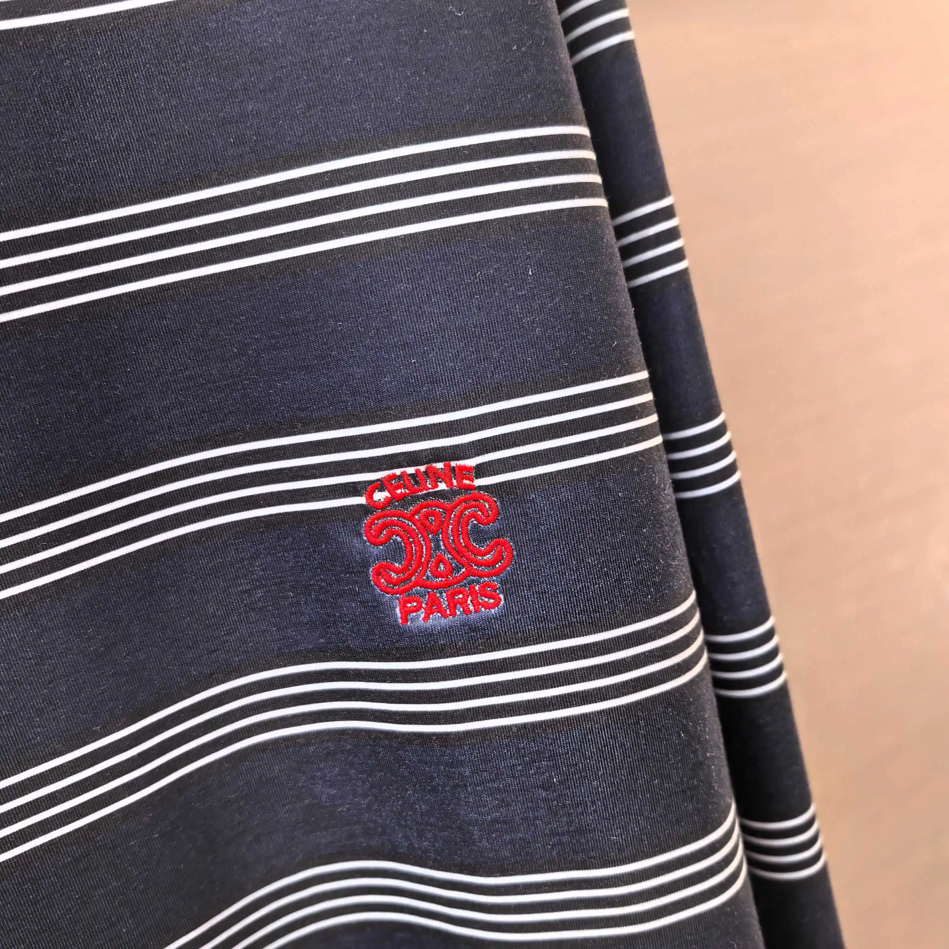 Triomphe Embroidered Striped Long-Sleeve T-Shirt D15523690 — view 3
