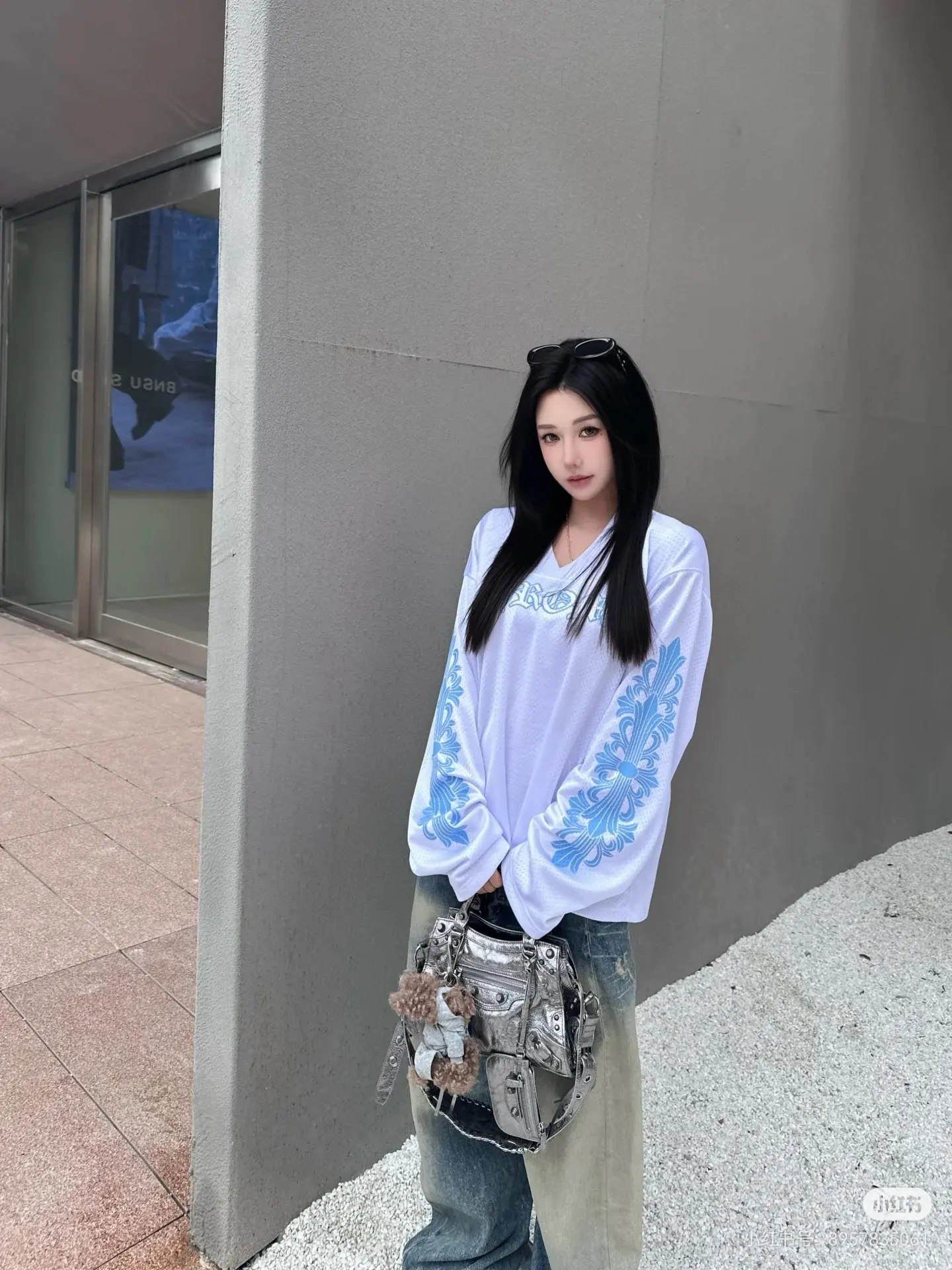 Oversized Mesh Hockey Jersey Sweatshirt D15523600 — view 3