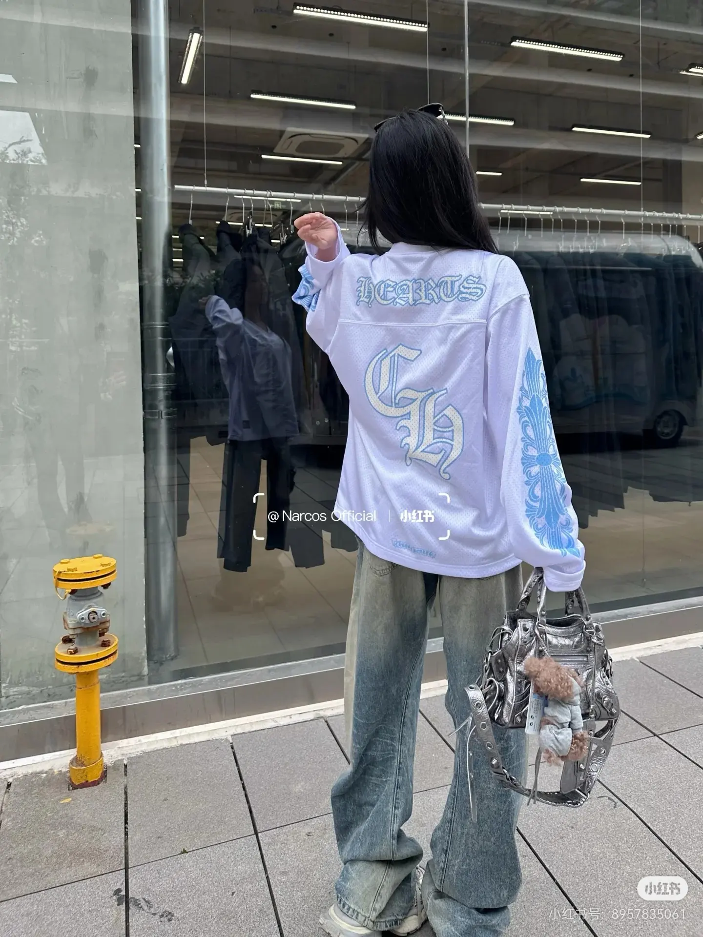 Oversized Mesh Hockey Jersey Sweatshirt D15523600 — view 4