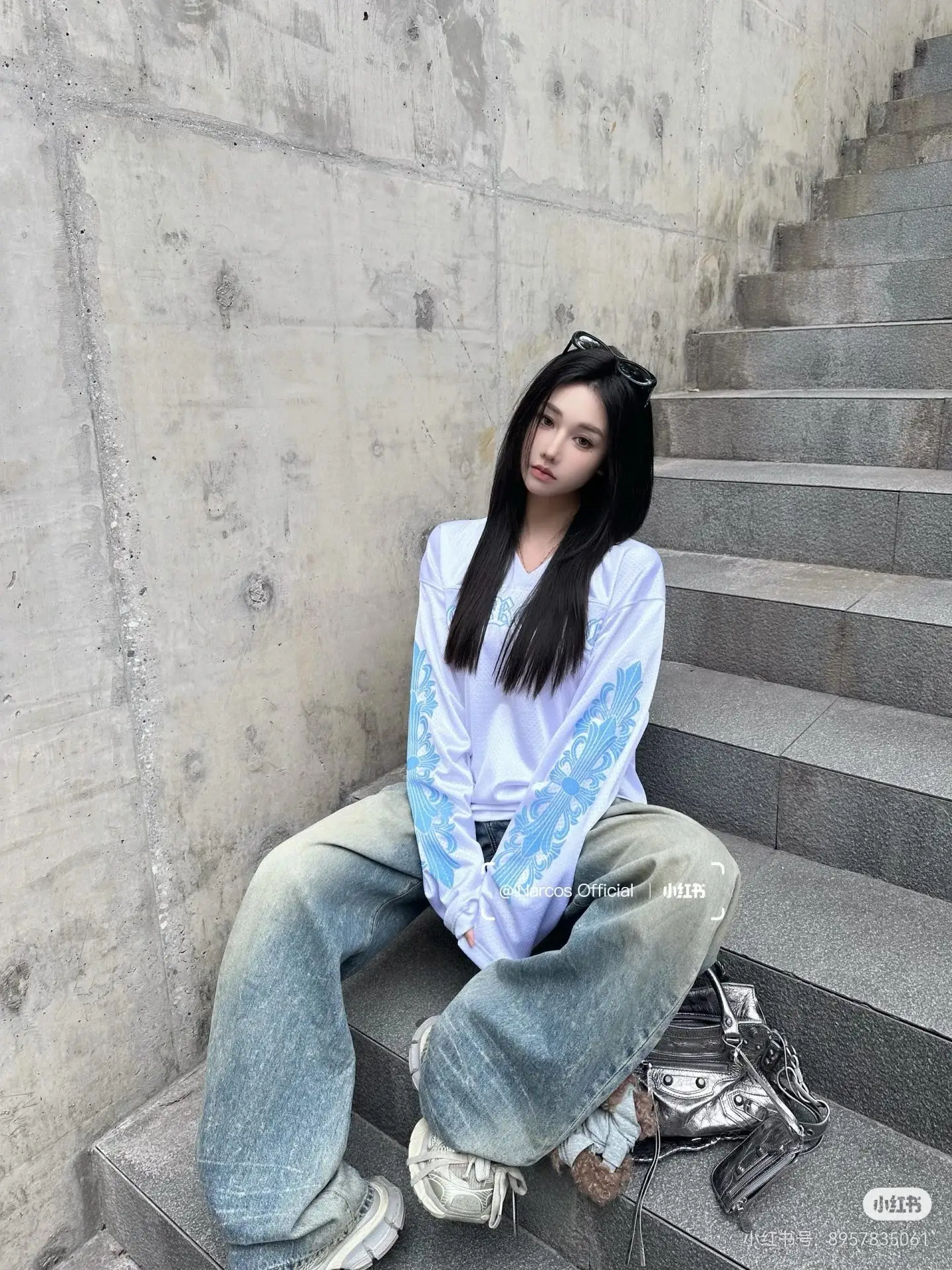 Oversized Mesh Hockey Jersey Sweatshirt D15523600 — view 5