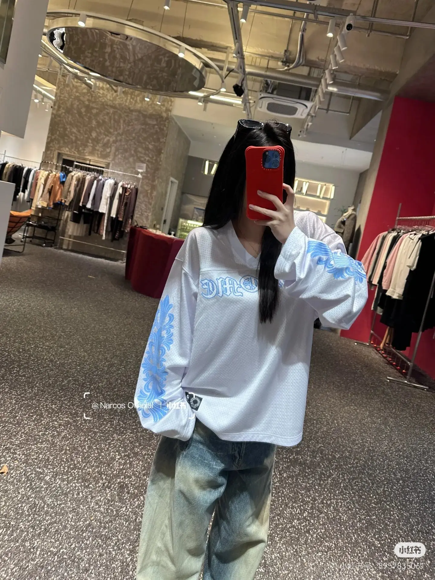 Oversized Mesh Hockey Jersey Sweatshirt D15523600 — view 6