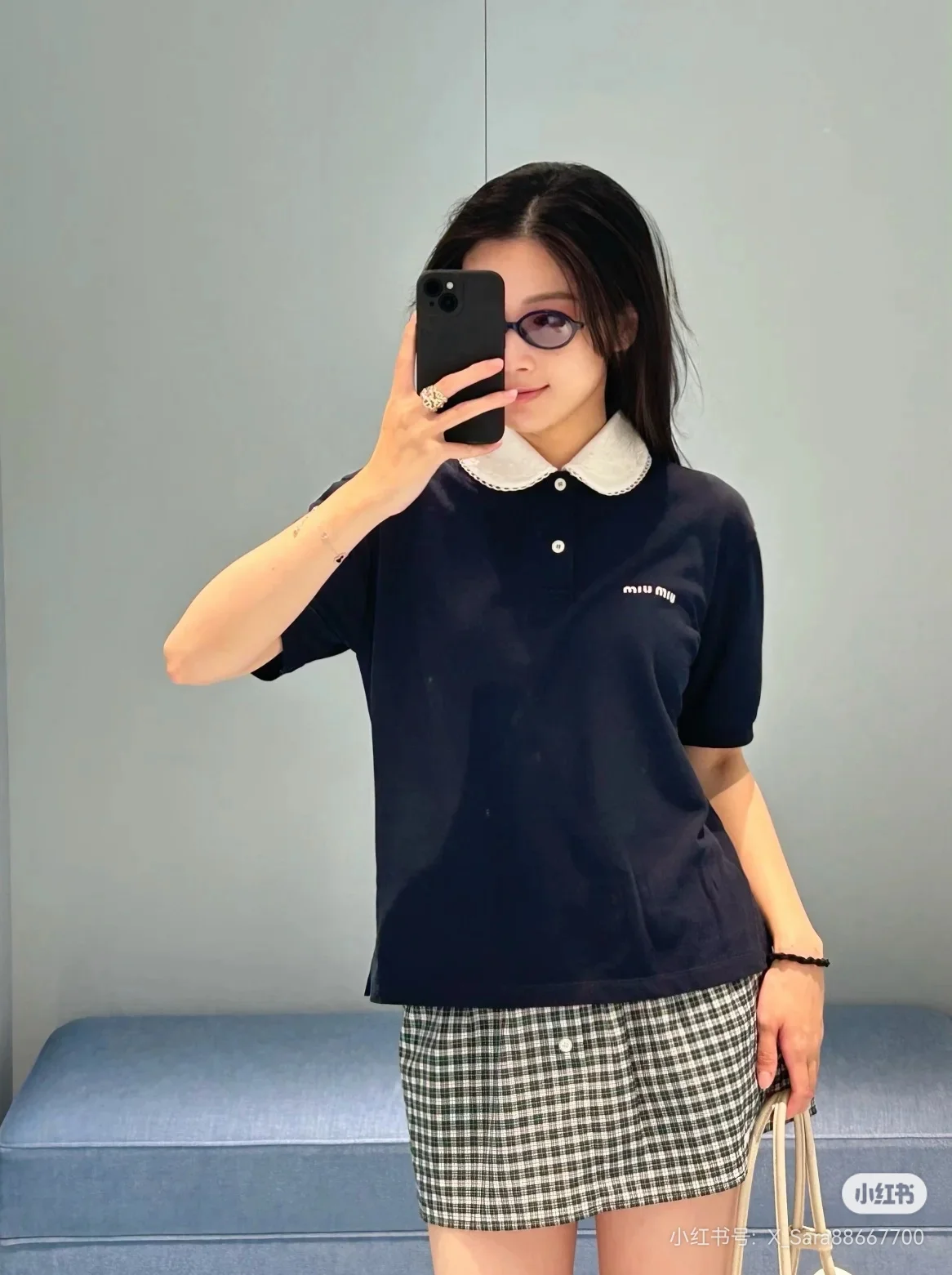 Lace Peter Pan Collar Embroidered Polo Shirt D15523647 — view 5