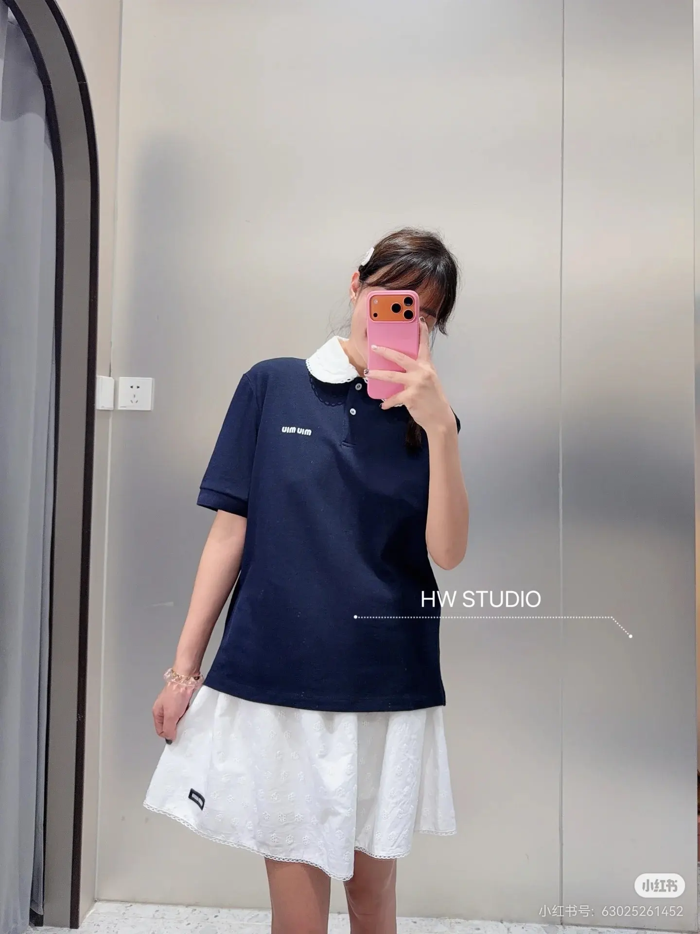 Lace Peter Pan Collar Embroidered Polo Shirt D15523647 — view 6