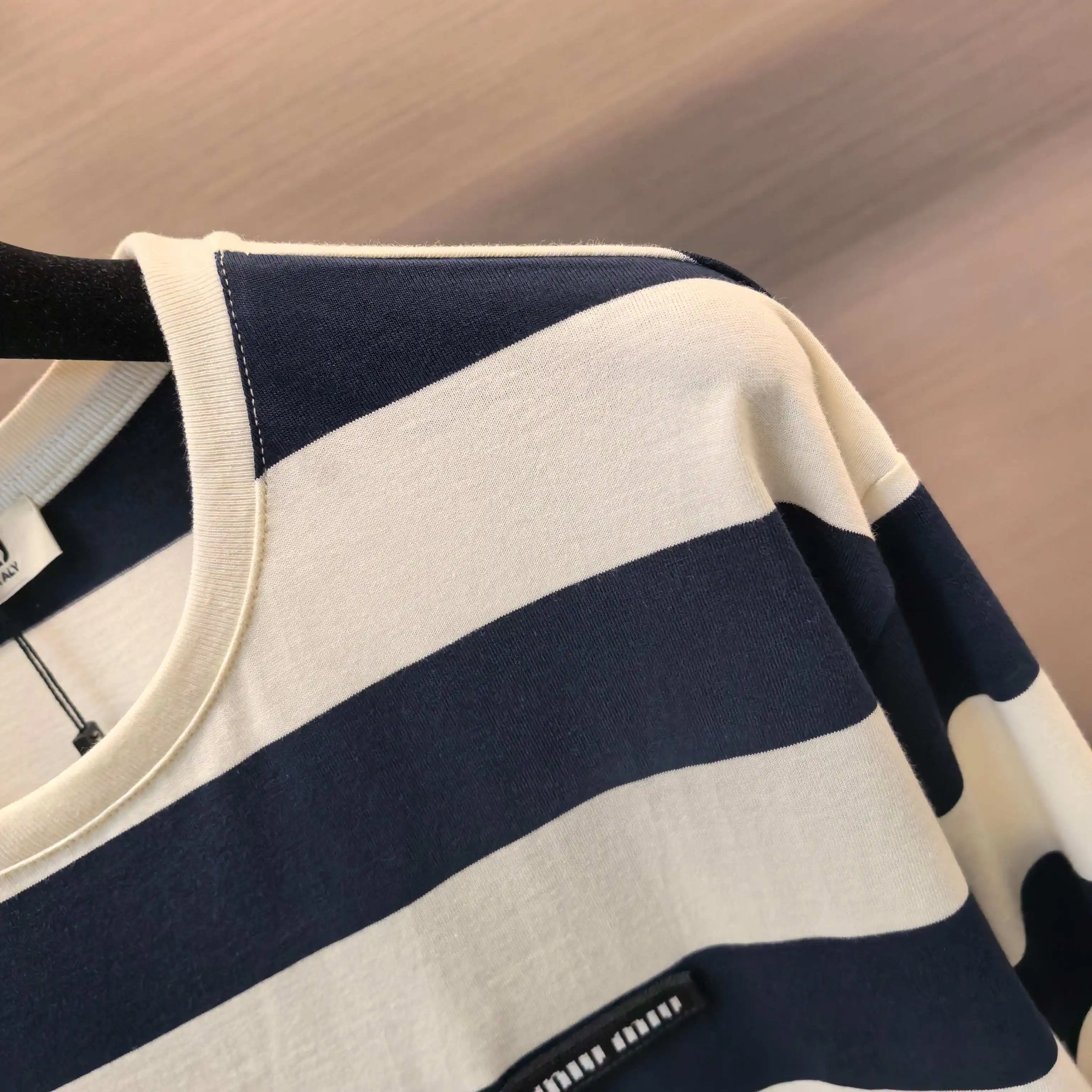 Striped Long-Sleeve Cotton T-Shirt D15523767 — view 8