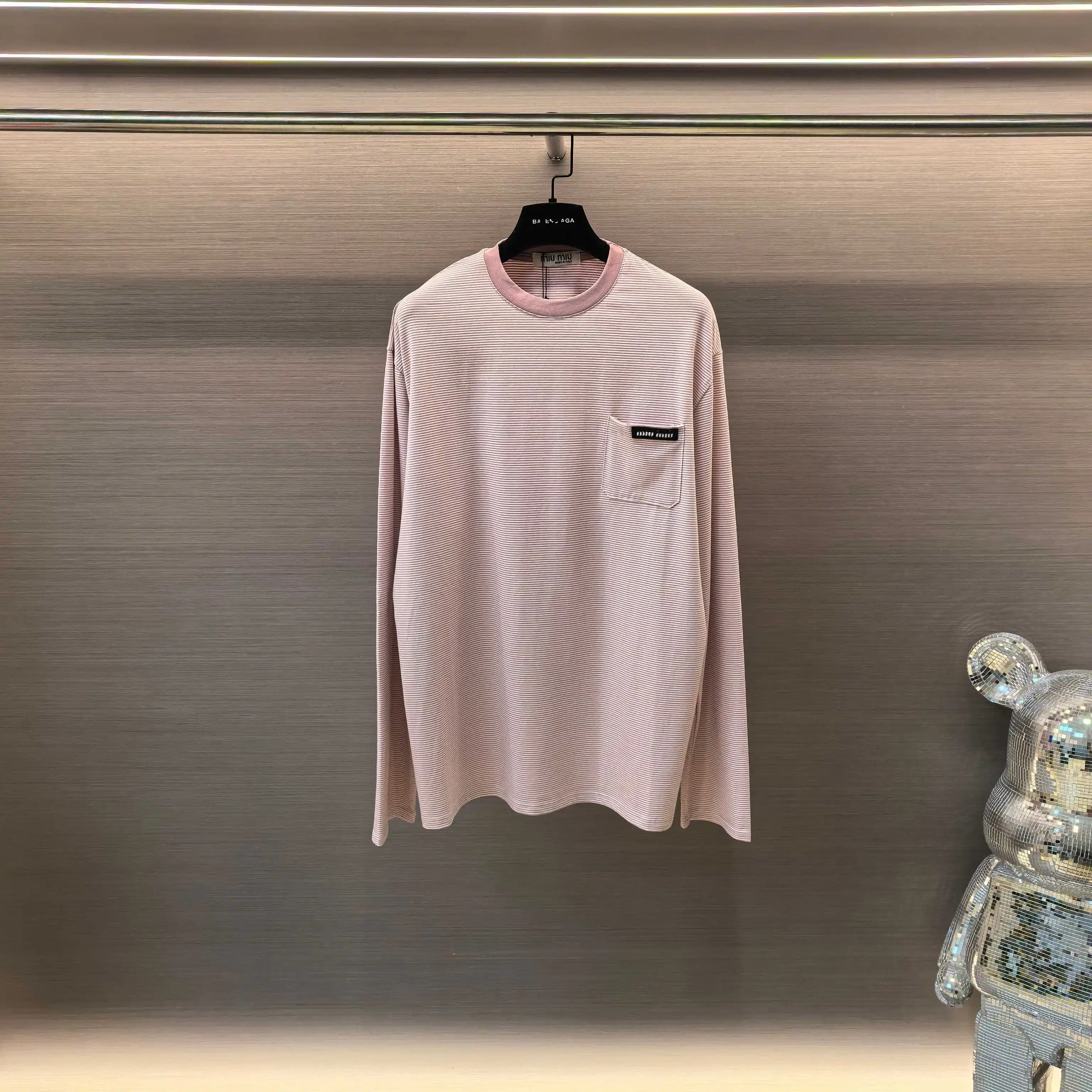 Oversized Striped Long-Sleeve T-Shirt D16023629