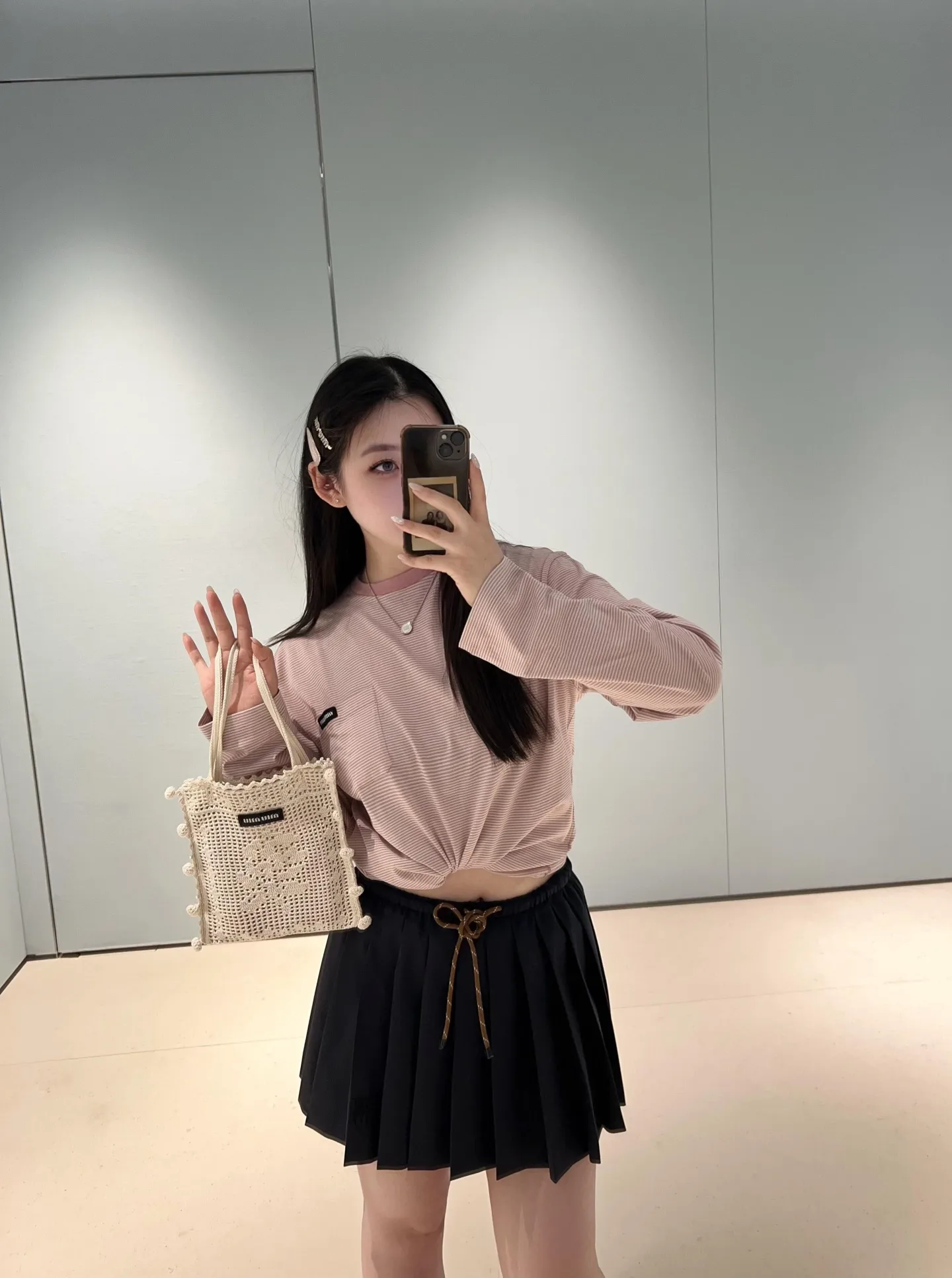Oversized Striped Long-Sleeve T-Shirt D16023631 — view 9