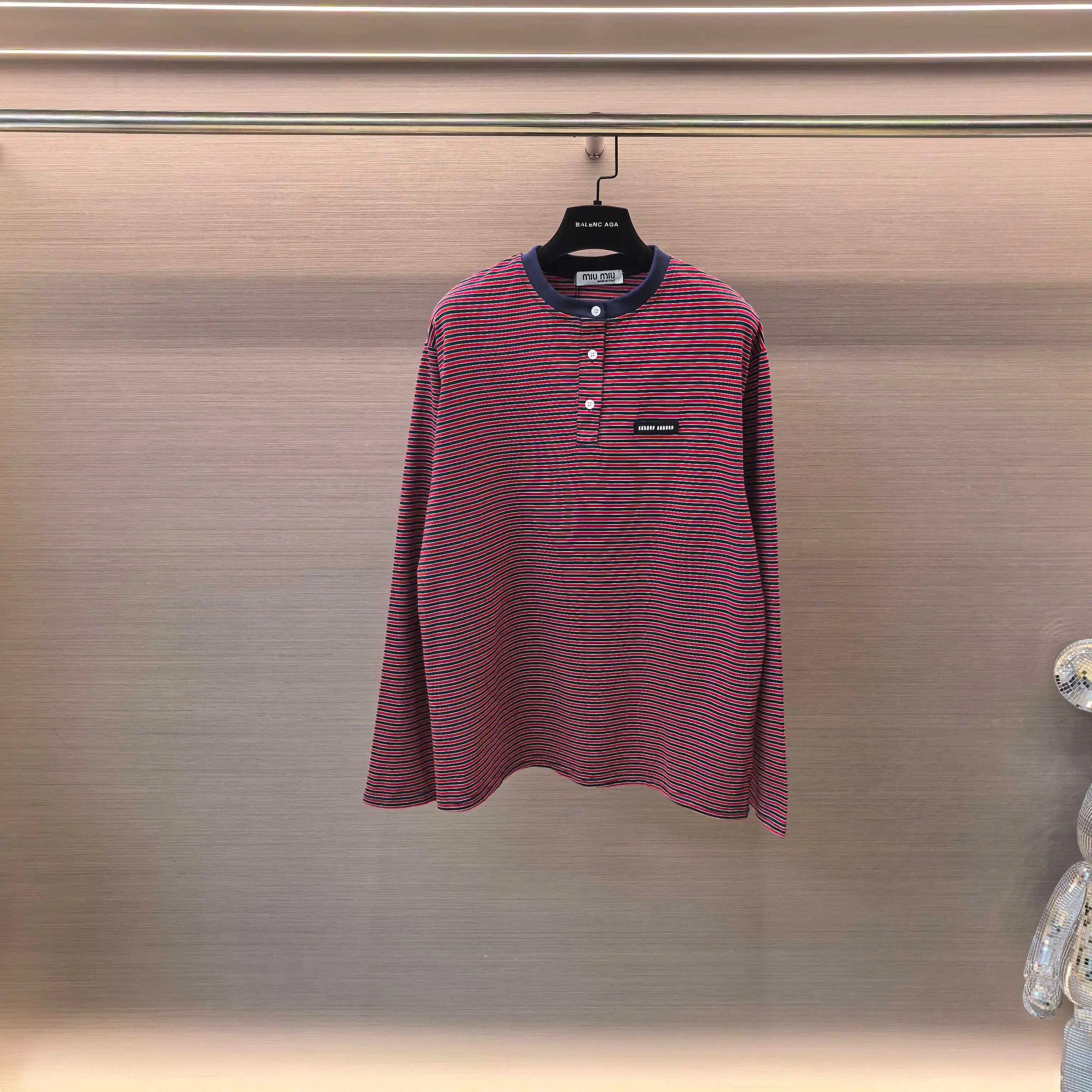 Striped Cotton-Jersey Henley Top D16523780