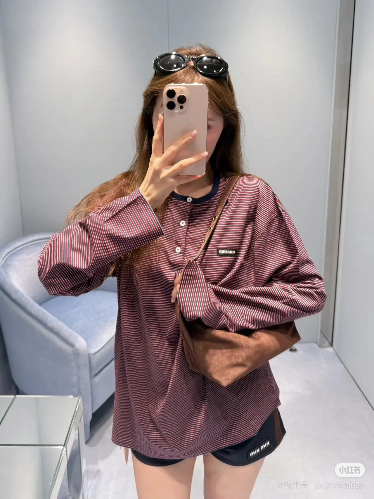 Striped Cotton-Jersey Henley Top D16523778 — view 9