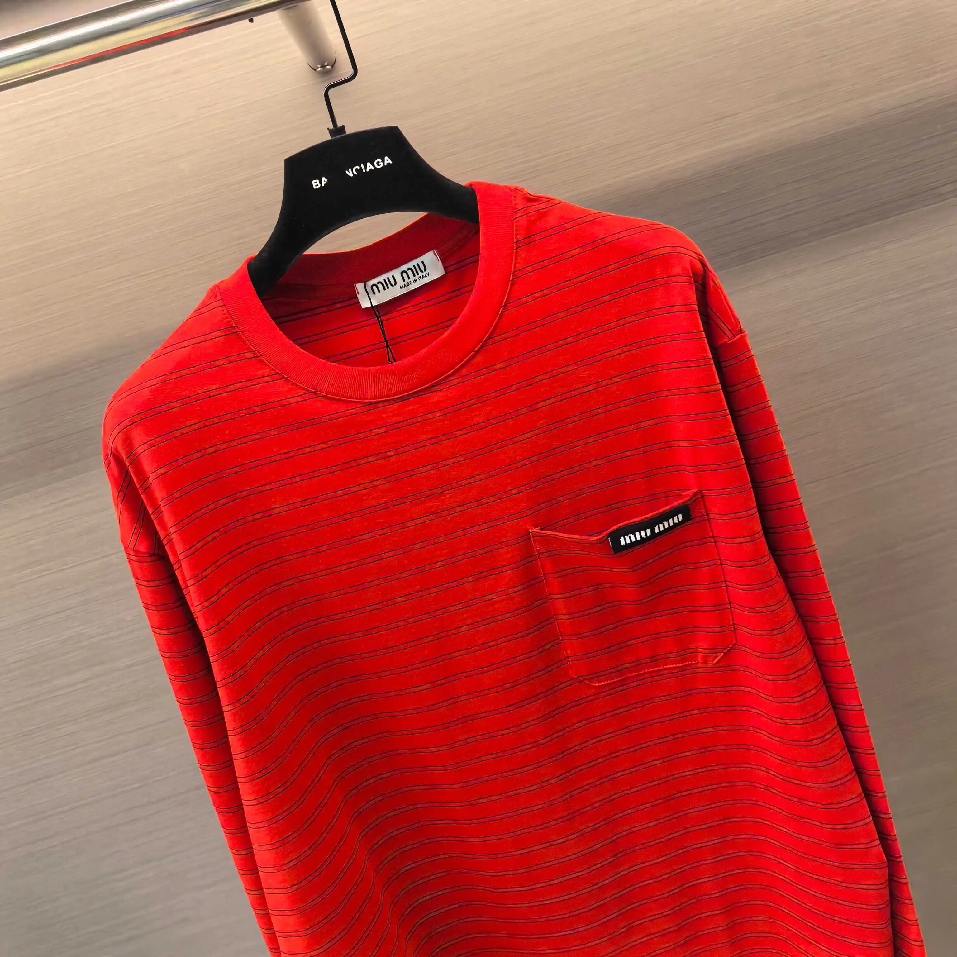 Striped Cotton Long-Sleeve T-Shirt D16523802 — view 3