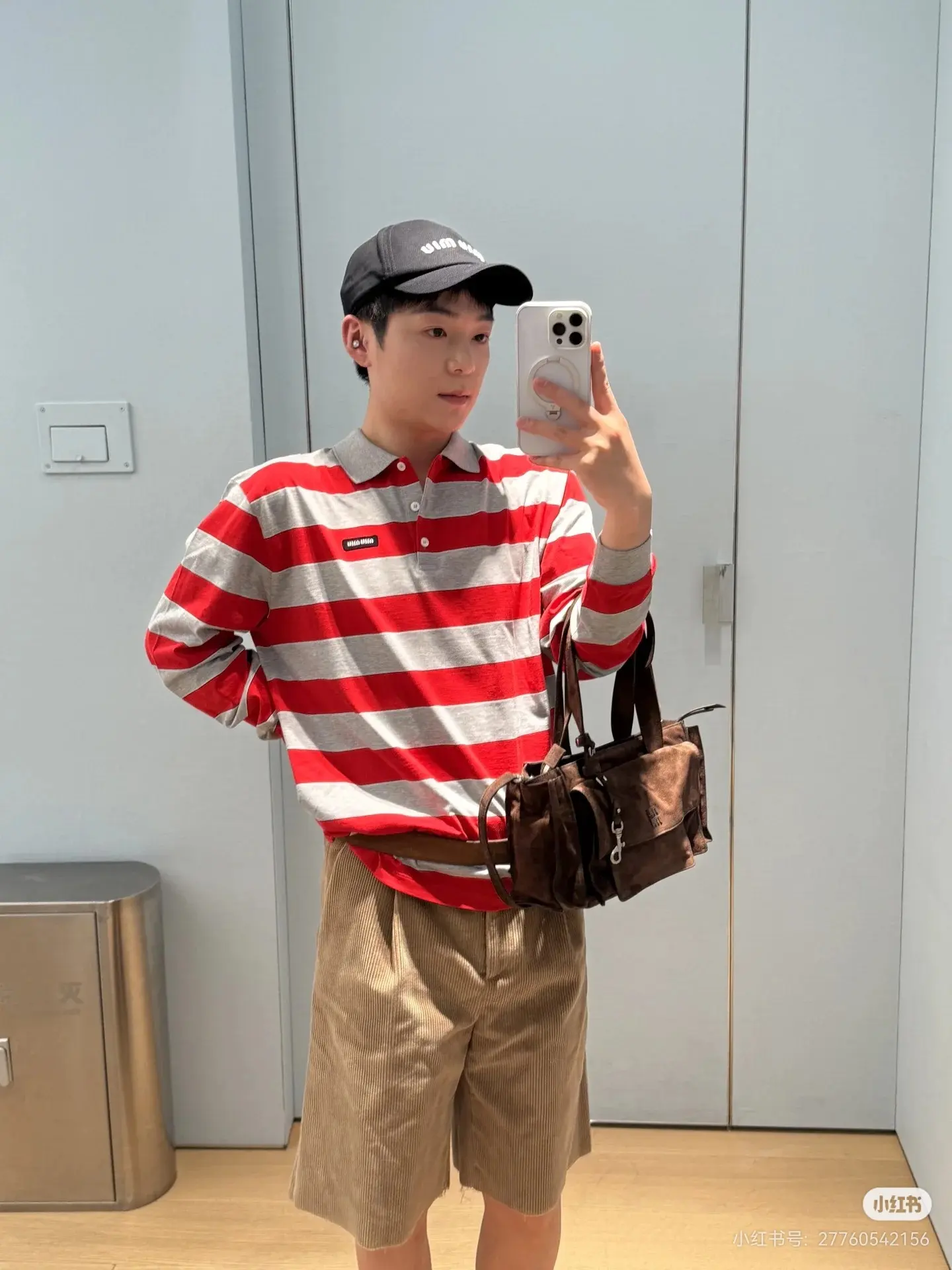 Striped Long-Sleeve Polo Shirt D16523815 — view 2
