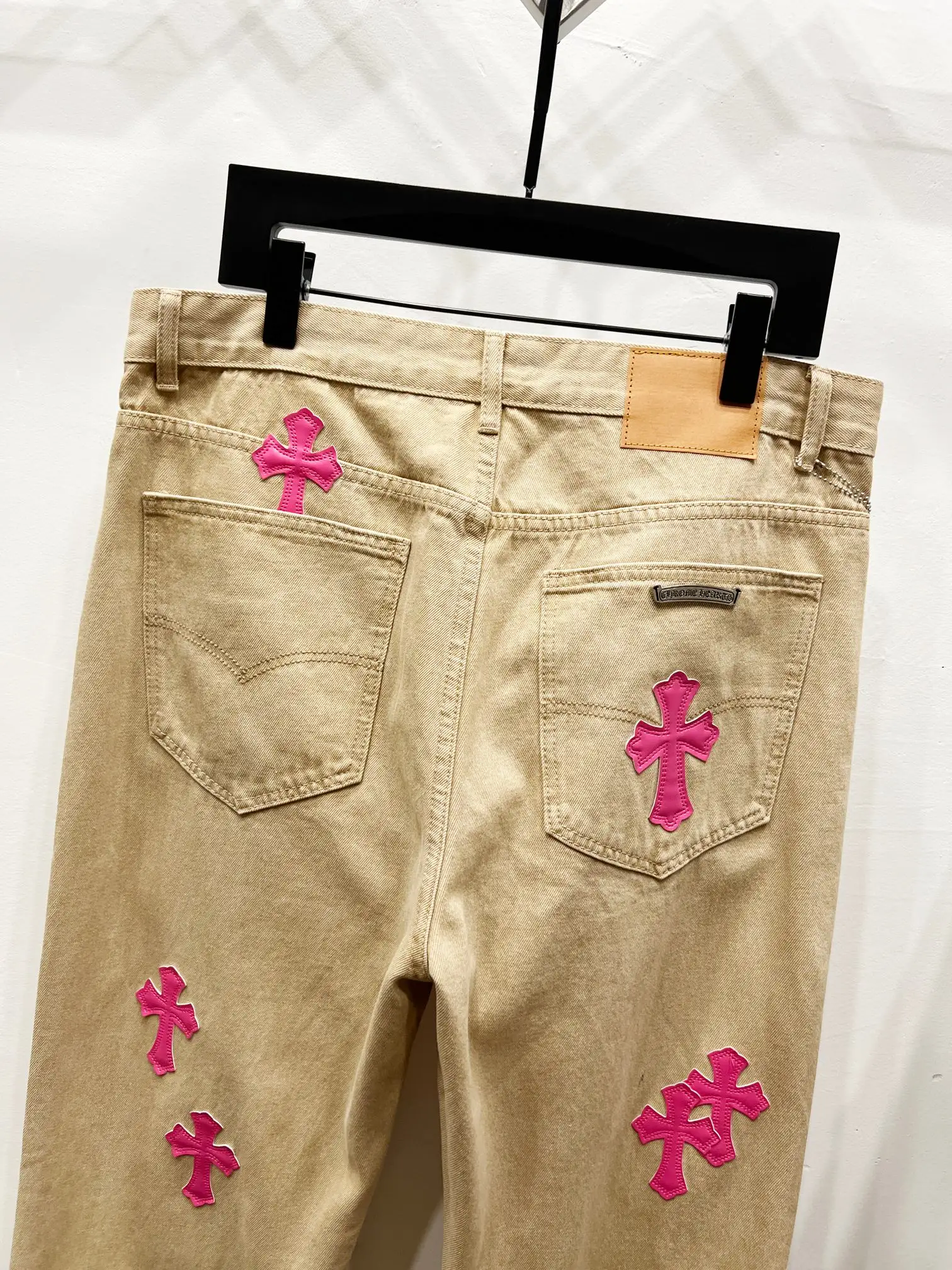 Chrome Hearts Cross Patch Straight-Leg Jeans D17019767 — view 3