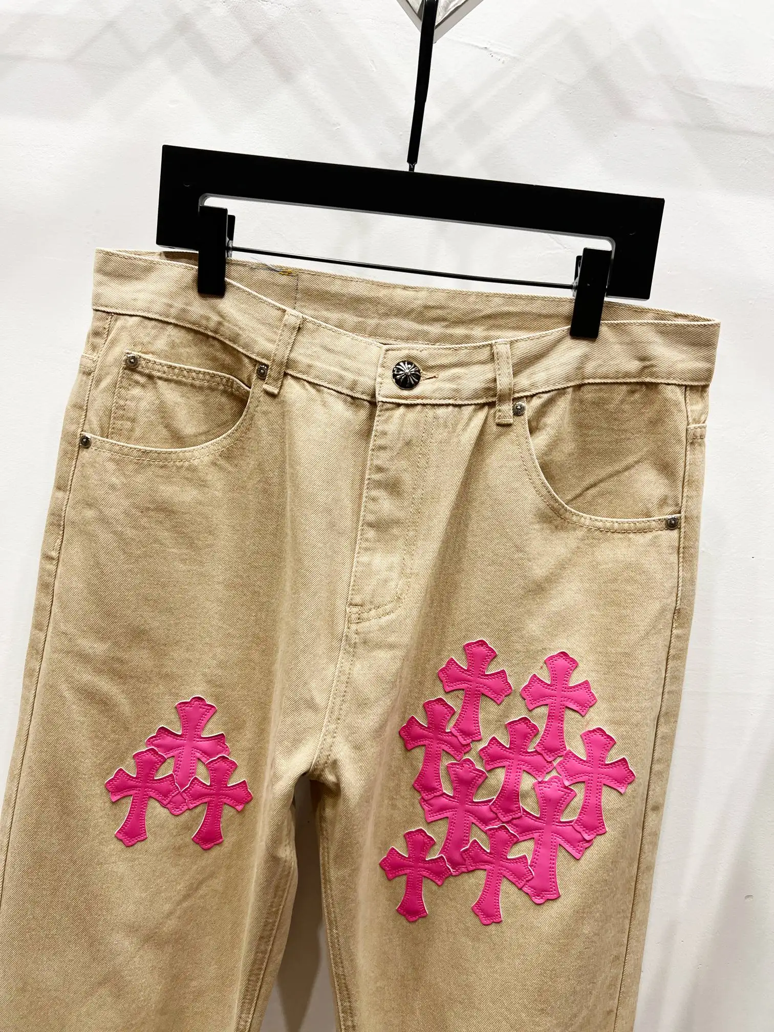 Chrome Hearts Cross Patch Straight-Leg Jeans D17019767 — view 4