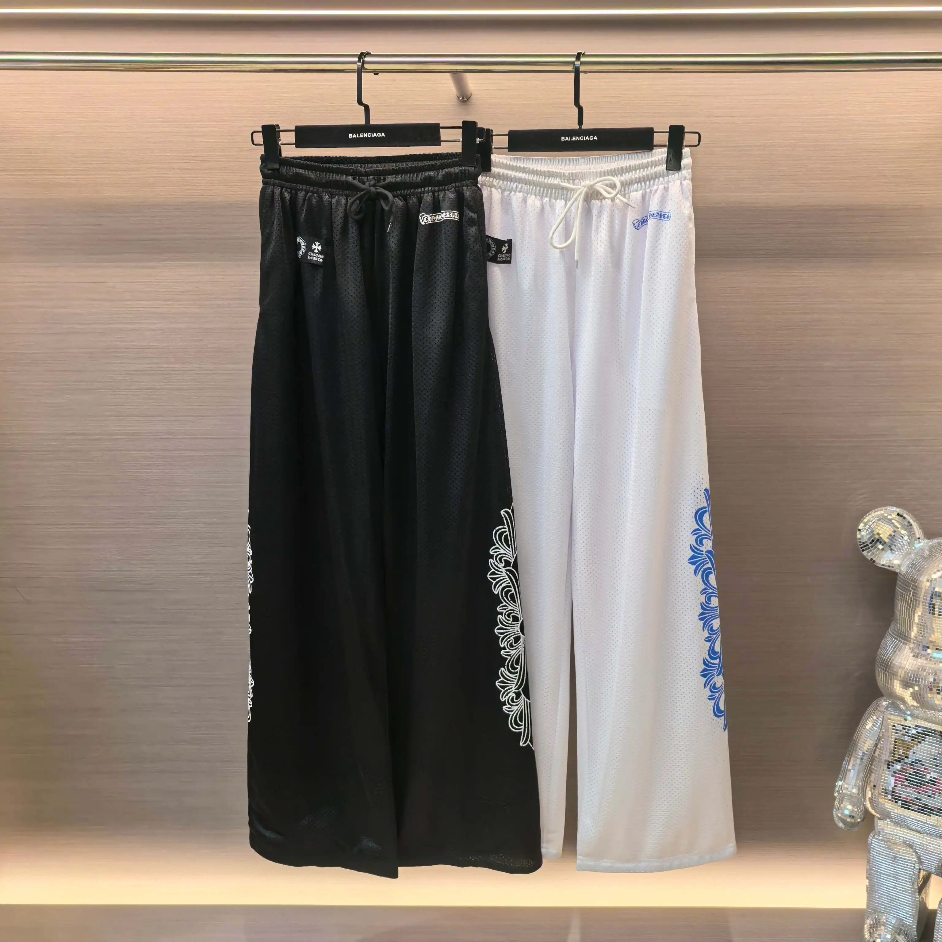 Chrome Hearts Vine Cross Embroidered Mesh Trousers D17023732