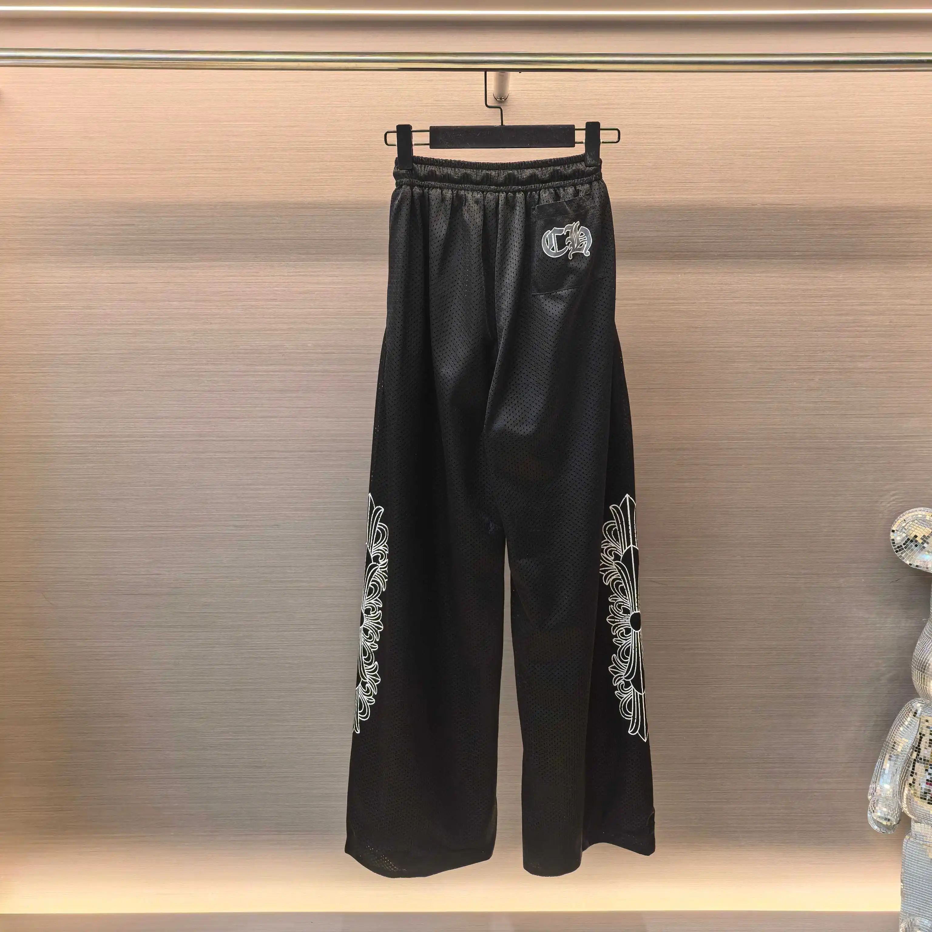 Chrome Hearts Vine Cross Embroidered Mesh Trousers D17023732 — view 3