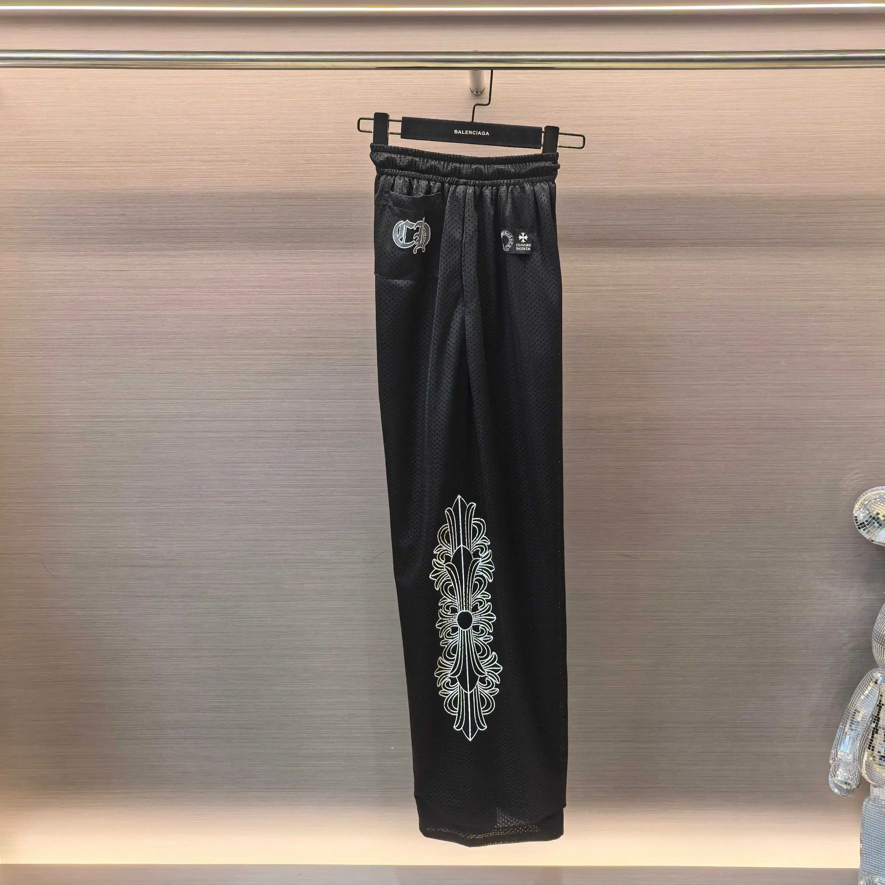 Chrome Hearts Vine Cross Embroidered Mesh Trousers D17023732 — view 4