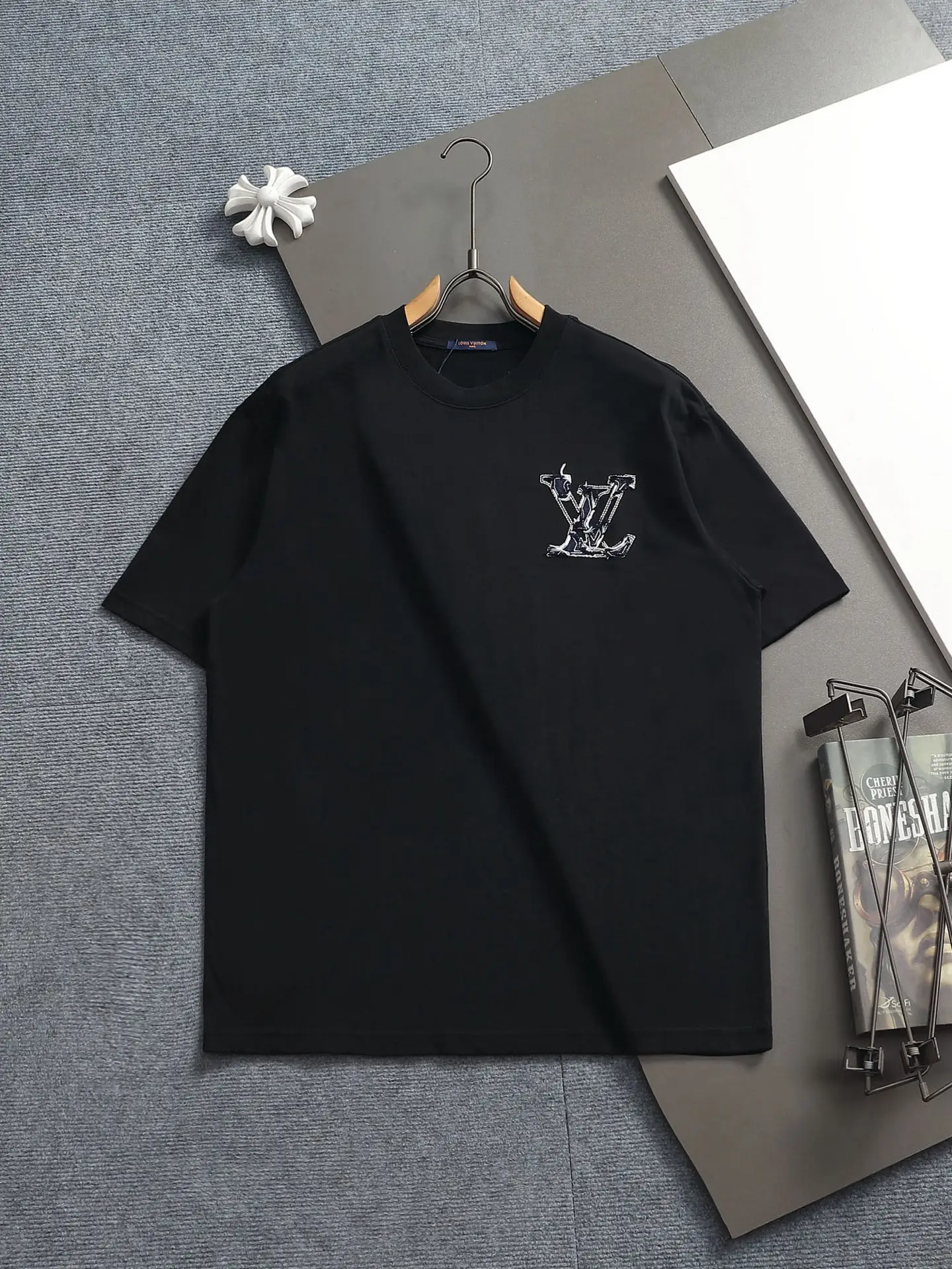 Embroidered Denim Patch Logo T-Shirt D17014617