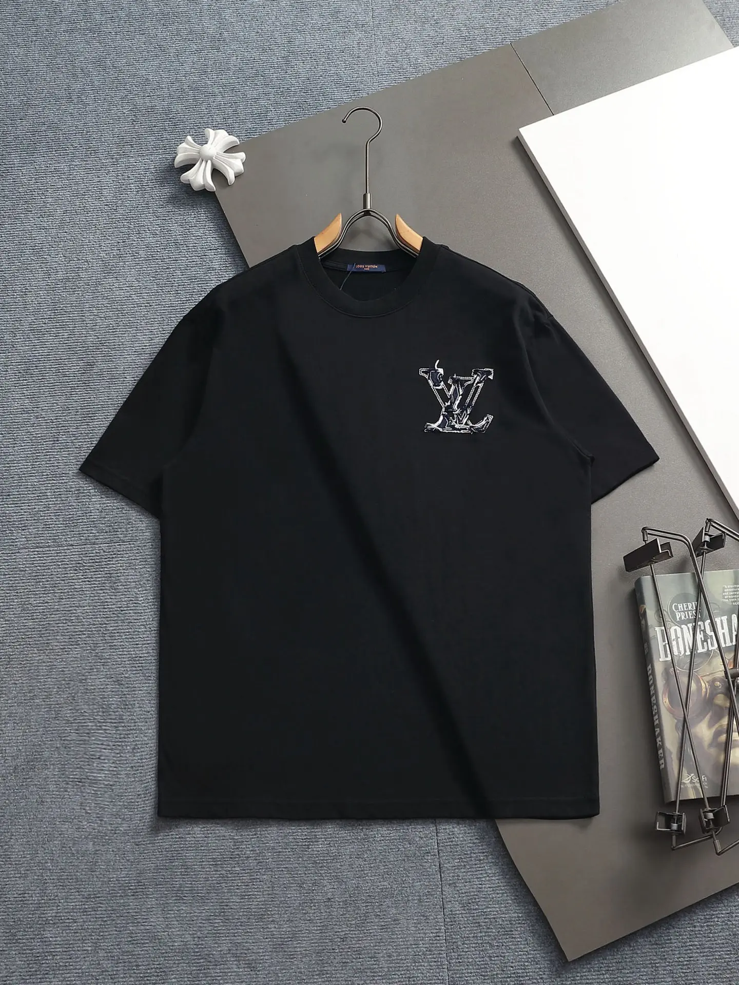 Embroidered Denim Patch Logo T-Shirt D17014617