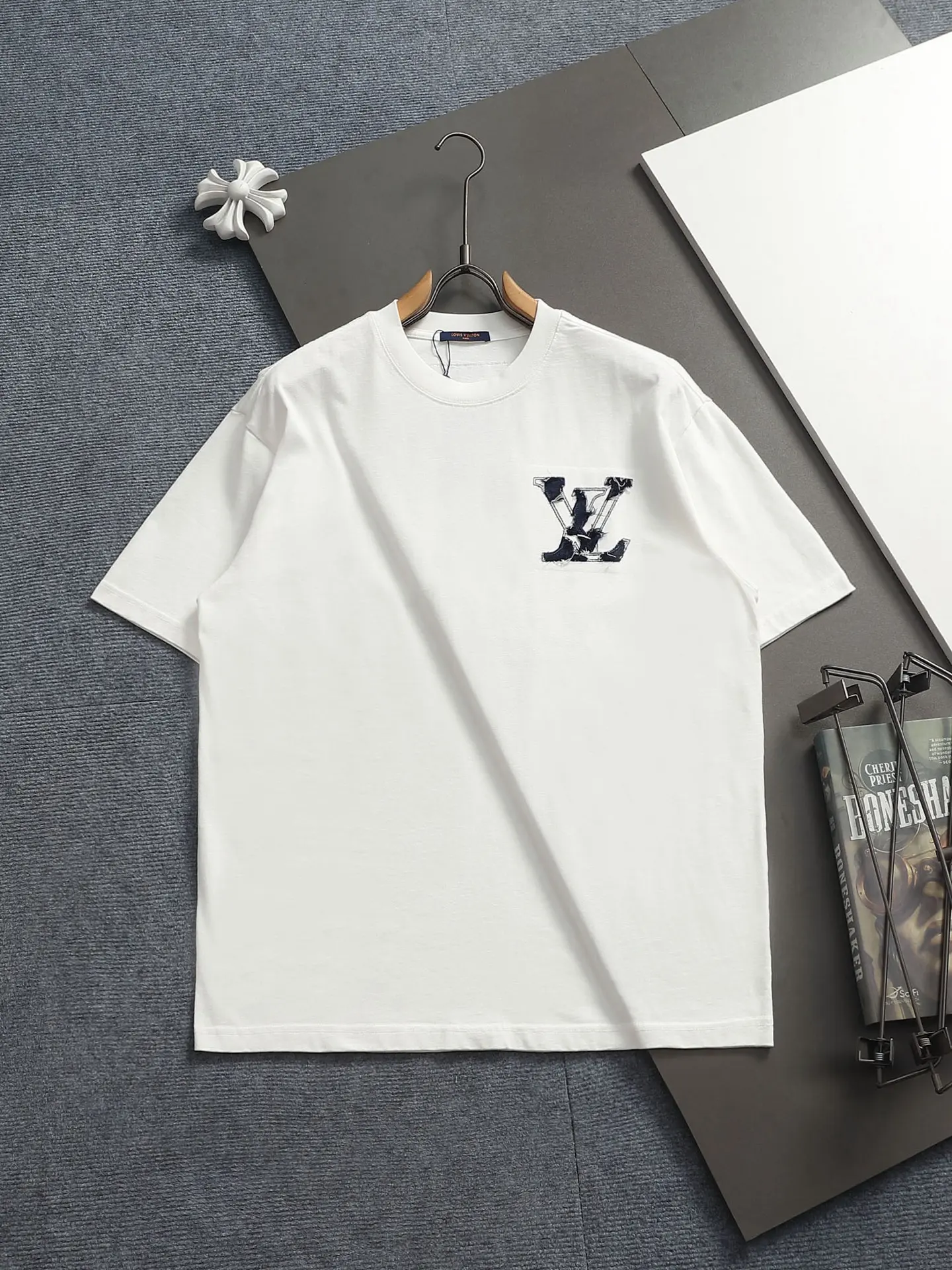 Denim Patchwork Logo Cotton T-Shirt D17014616