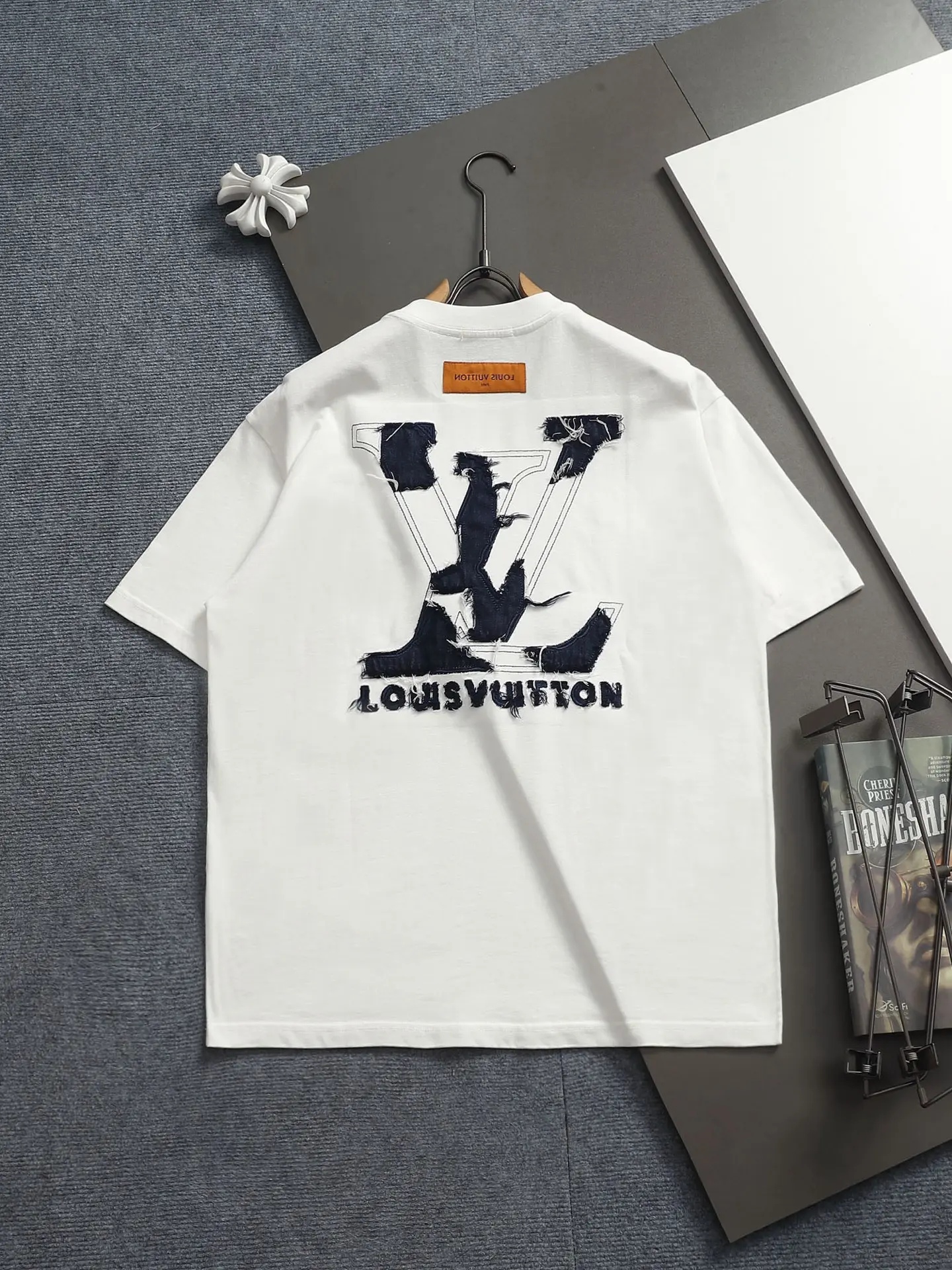 Denim Patchwork Logo Cotton T-Shirt D17014616 — view 2